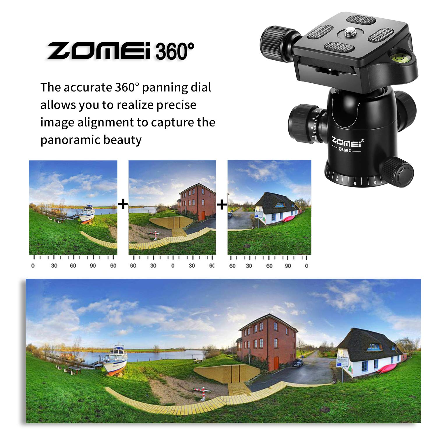 Yessbon Zomei Carbon Fiber Q666C Tripod Heavy Duty Lightweight Travel With 360 Degree Ball Head Compact For Canon Sony, Nikon, S