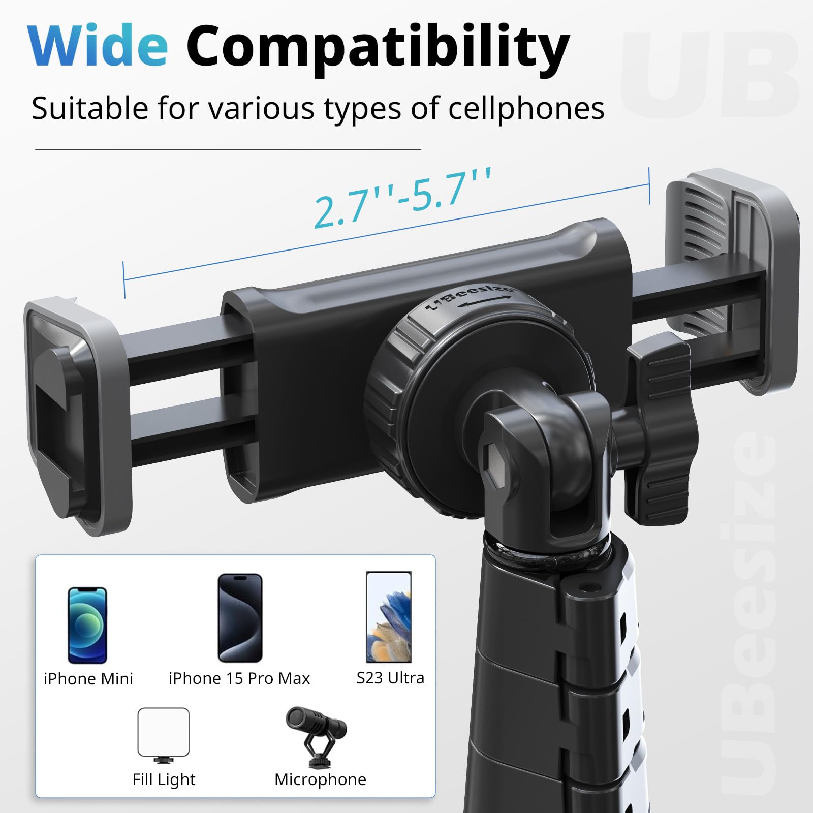 Ubeesize 67 Phone Tripod & Selfie Stick, Camera Tripod Stand With Wireless Remote And Phone Holder,Compatible With Iphone Androi