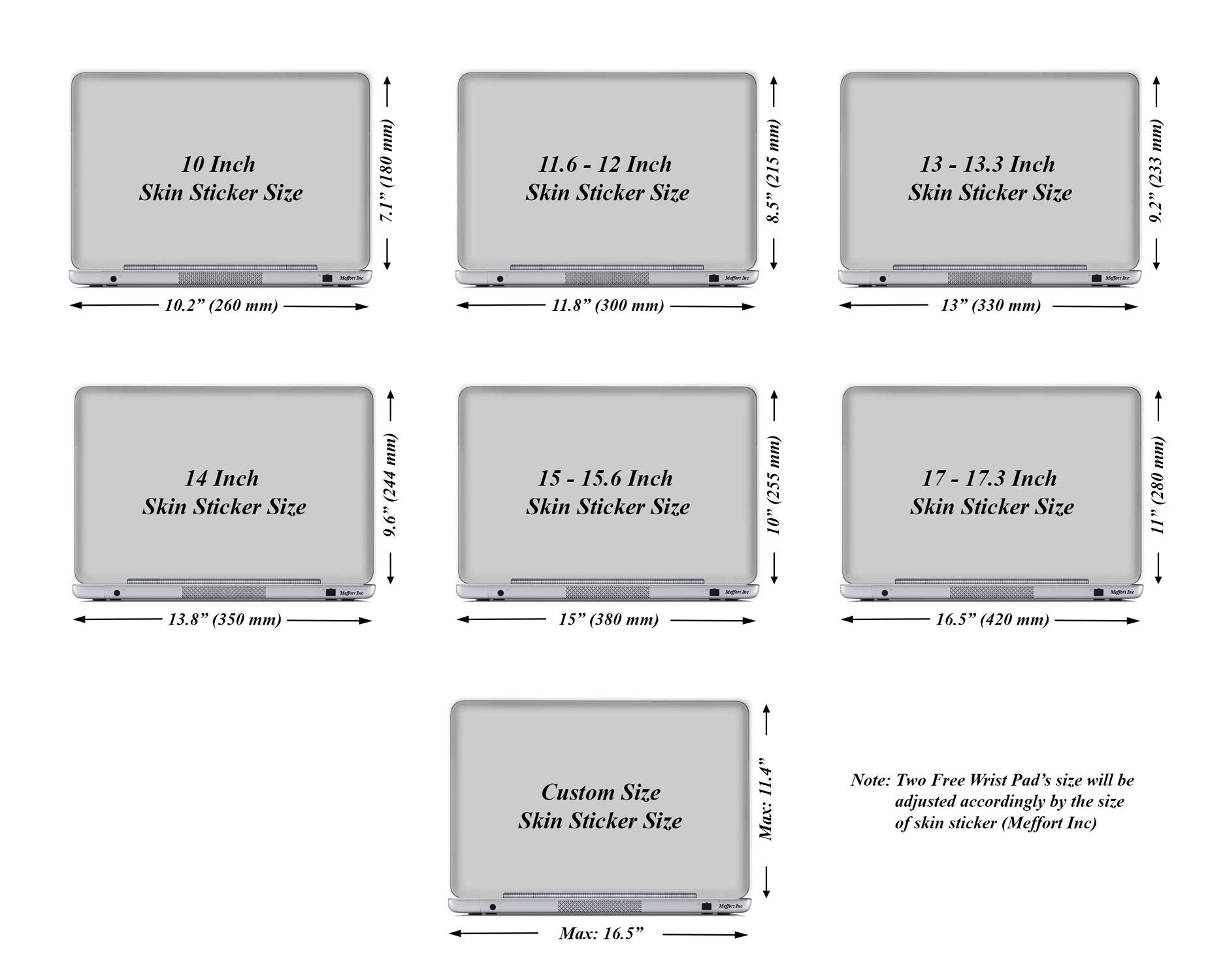 Meffort Inc Laptop Skin Sticker Cover Decorative Stickers Fits Laptop Up To 15.6 Inch (Included 2 Wrist Pads) - Green Blue Butte
