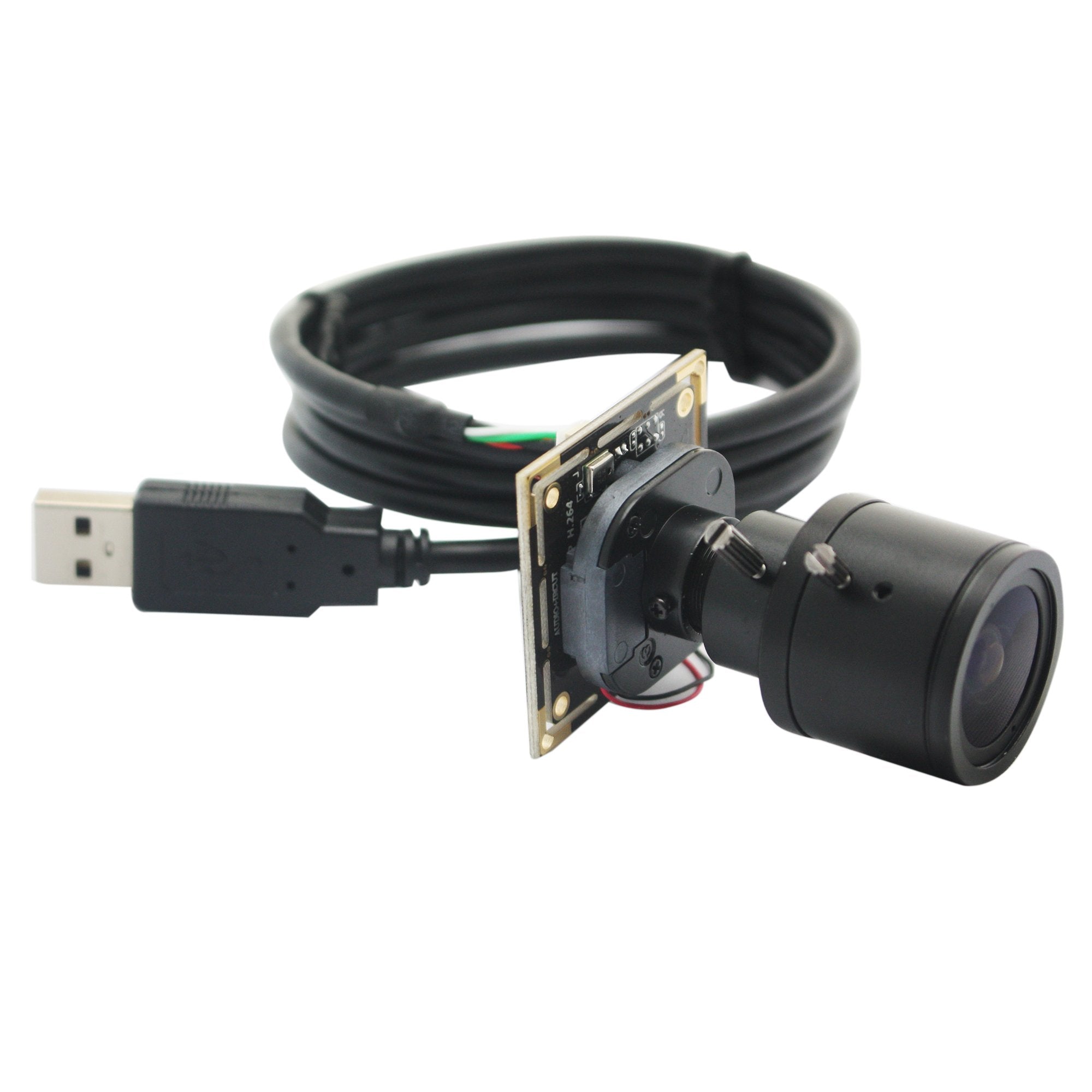 Elp 2.8 12Mm Varifocal Lens 1080P H.264 Microphone Pc Web Usb Security Camera For Laptop Manual Zoom Mini Uvc Usb2.0 Video Audio Webcam Board 2Mp Cmos Ar0330 Lightburn Laser Camera For Computer