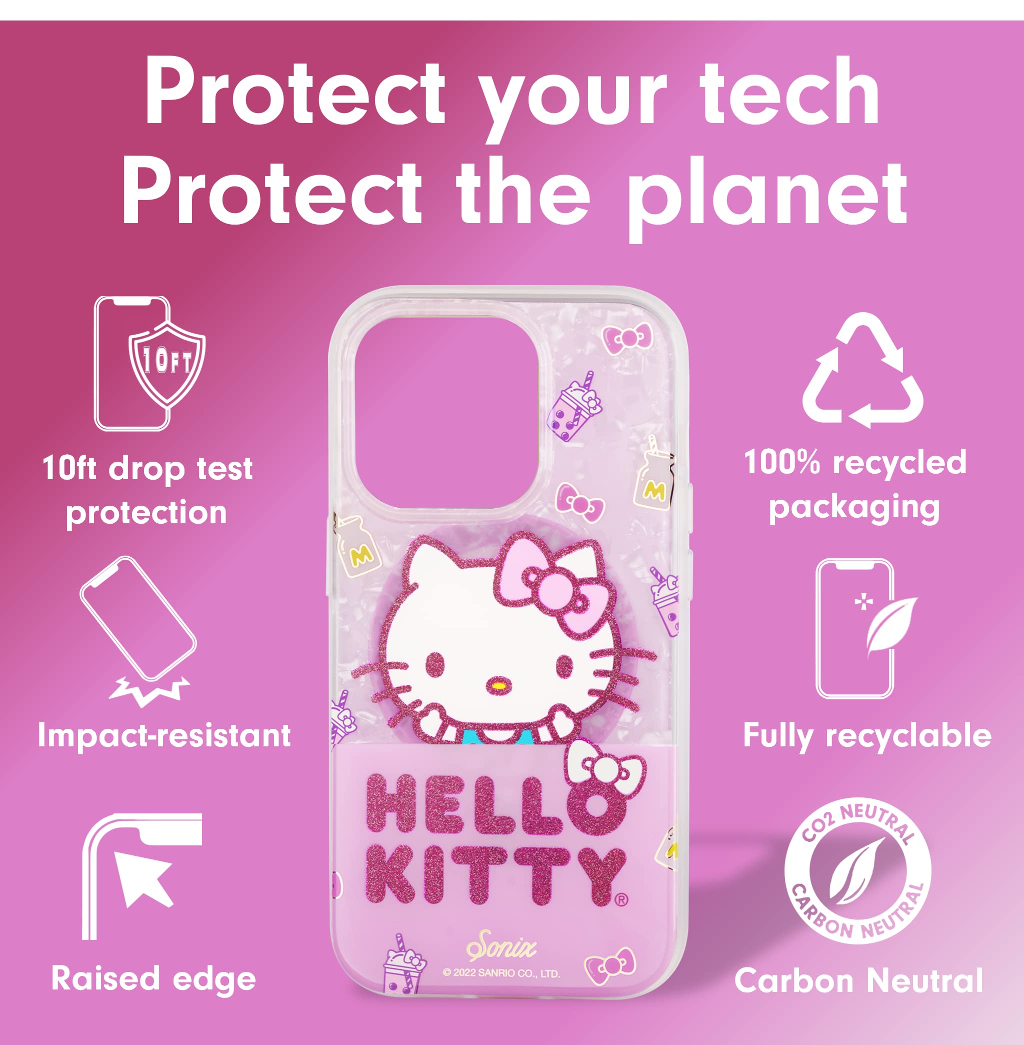 Sonix X Sanrio Case For Iphone 14 Pro | Compatible With Magsafe | 10Ft Drop Tested | Hello Kitty Boba