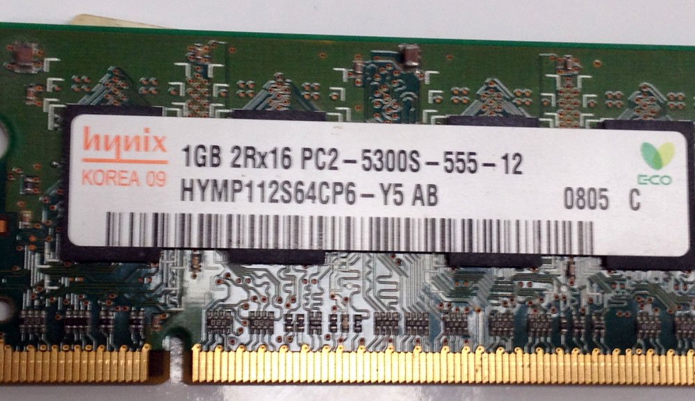 Hynix Hymp112S64Cp6 Y5 Ab Pc2 5300S 555 12 Id10918 Ram De Notebook 1 Gb
