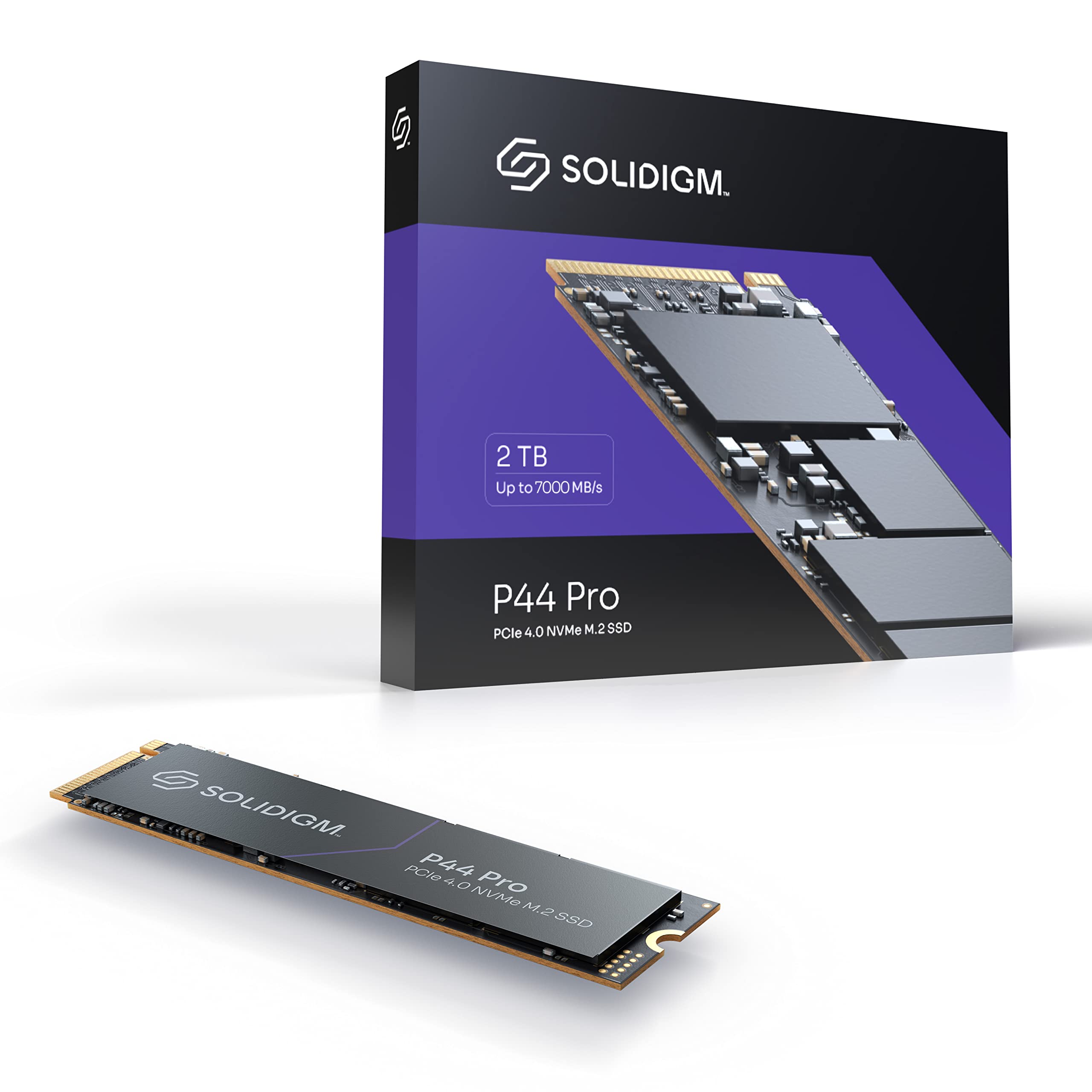 Solidigm P44 Pro Series 2TB PCIe GEN 4 NVMe 4.0 x4 M.2 2280 3D NAND Internal Solid State Drive, Read/Write Speed up to 7000MB/s 