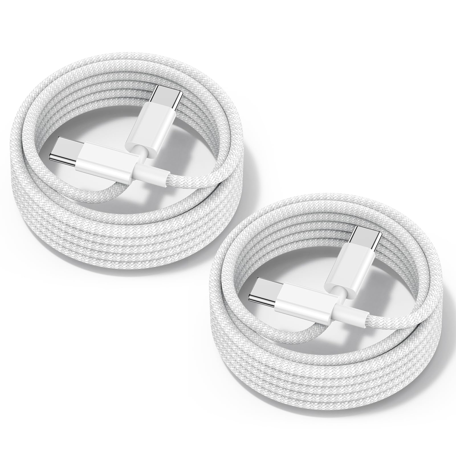 60W Usb C To Usb C Charger Cable [2Pack] 10Ft Type C Charging Cable Cord Fast Charging Usbc To Usbc Cable For Iphone 15/15 Pro/1