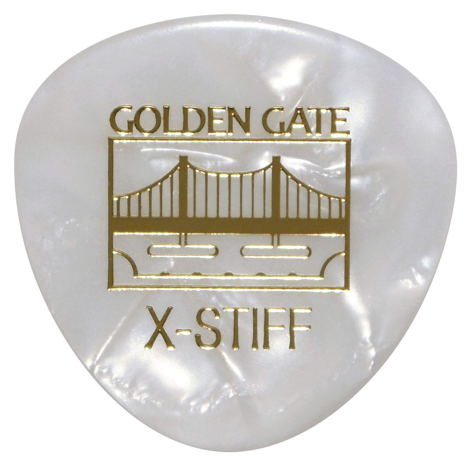 Golden Gate Mp 125 Deluxe Flat Pick   Rounded Triangle   Pearloid   X Stiff