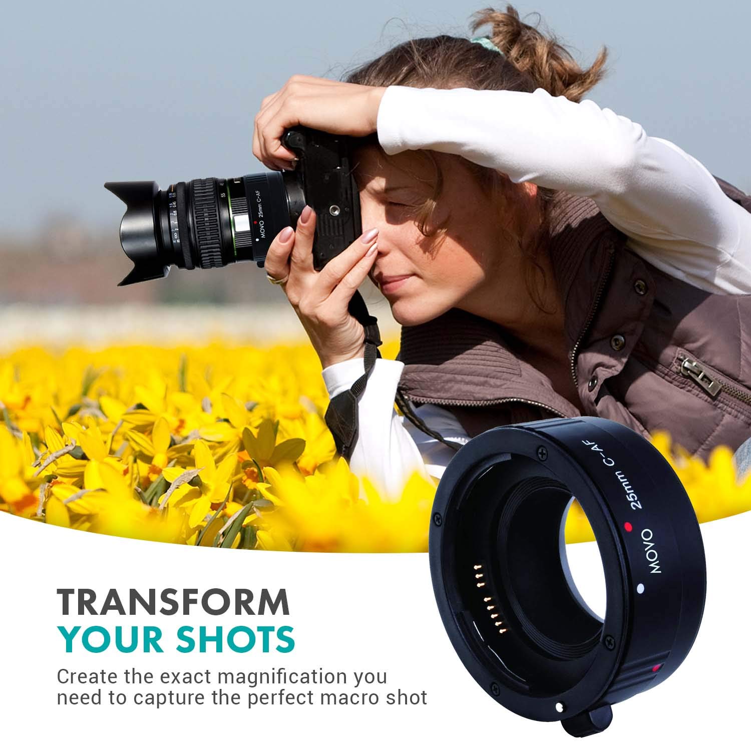 Movo/Kooka Af 25Mm Macro Extension Tube For Canon Eos Dslr Cameras (With Automatic Focusing And Metering Passthrough)