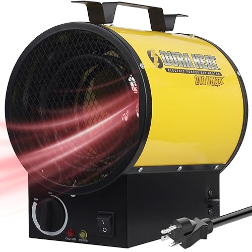 Dura Heat Euh4000 4000W Electric Forced Air Heater, Length: 10.75In, Width: 8.35In, Height: 13In , Yellow