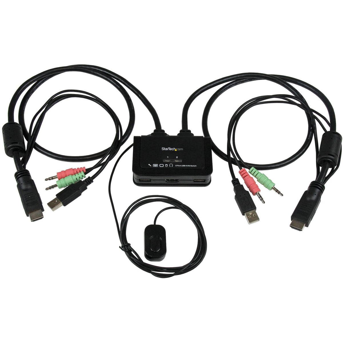 Startech.Com 2 Port Usb Hdmi Cable Kvm Switch With Audio And Remote Switch   Usb Powered Kvm With Hdmi   Dual Port Hdmi Kvm Swit