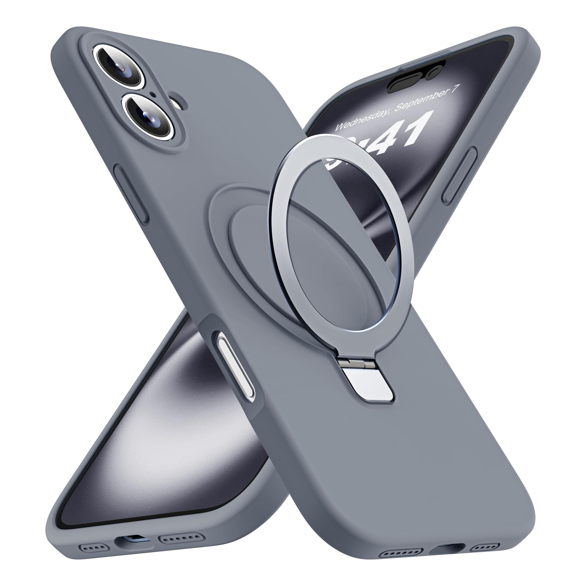 Skylmw Designed For Iphone 16 Plus Case With Magnetic Invisible Stand Compatible With Mag Safe Military Drop Tested Shockproof S