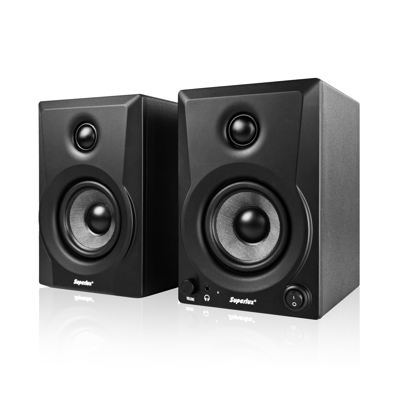 Superlux BES3.5 Professional Studio Monitor Speakers, Two-Way Active/Passive Design with 50W Output, Woofer & Tweeter, TRS/RCA,