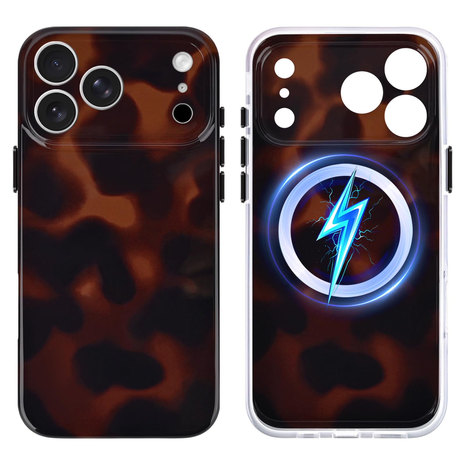 Magnetic for iPhone 17 Pro Case Cute Tortoise Shell Shockproof CoverBrown