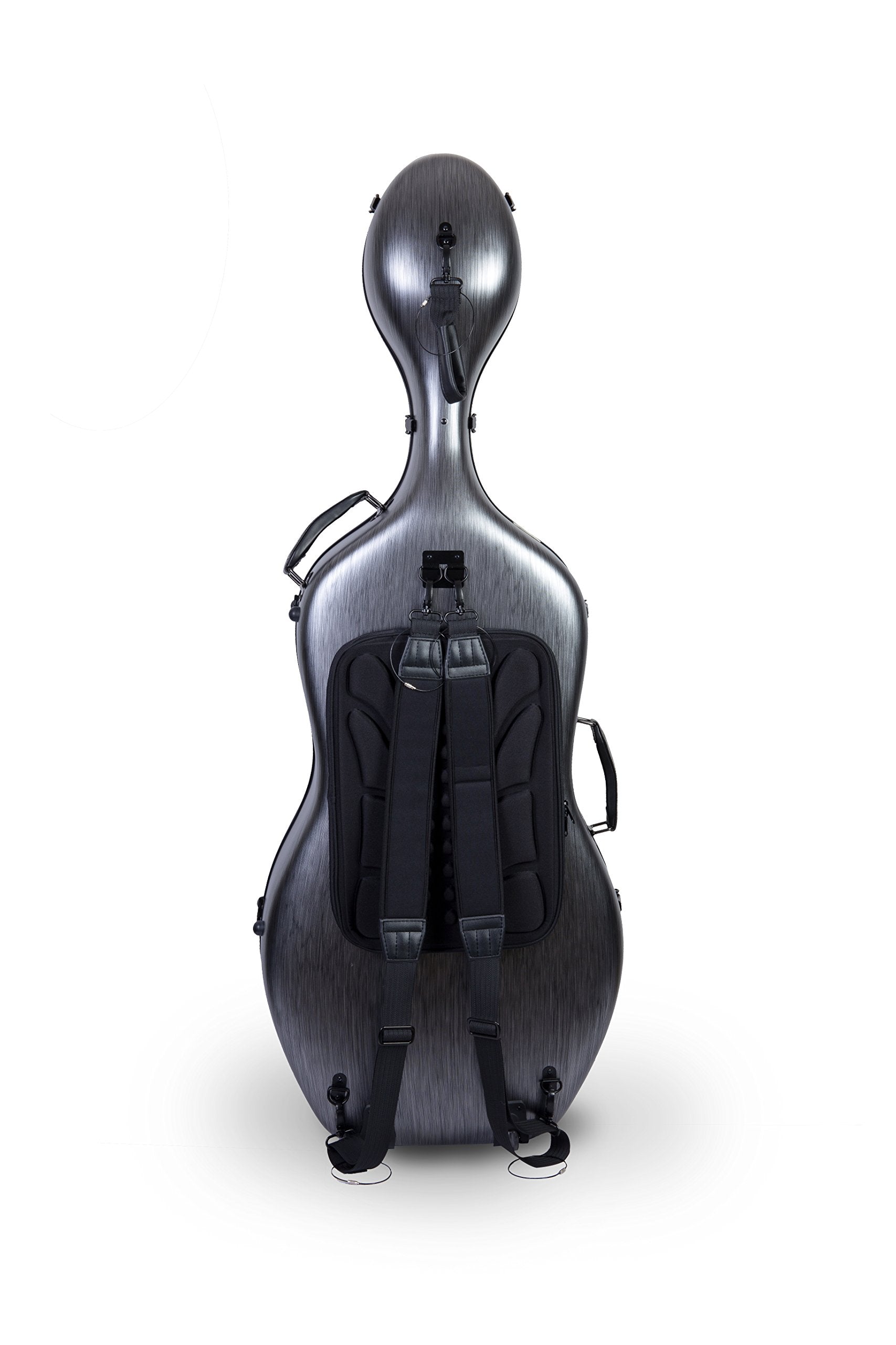 Crossrock Poly Carbon Cello Case For 4/4 Full-Size | Matte Black Finish, Wheels, Lightweight & Durable - Best For School Orchest