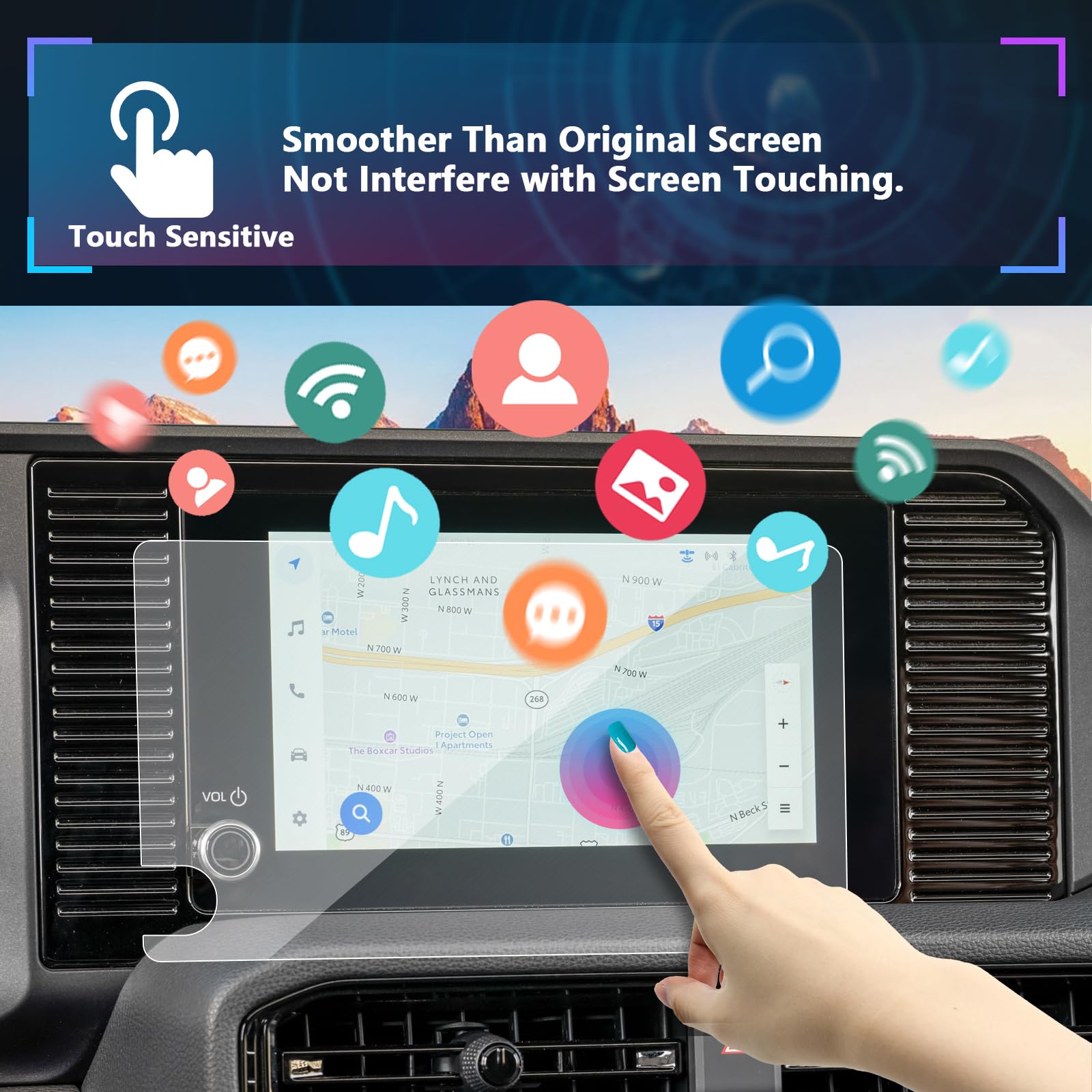 Sxcy For 2024 Toyota Land Cruiser 1958 Accessories For 2024 Toyota Land Cruiser Screen Protector 8 Inch For 2024 Land Cruiser Radio Display Touch Screen Protector(Glass 9H)