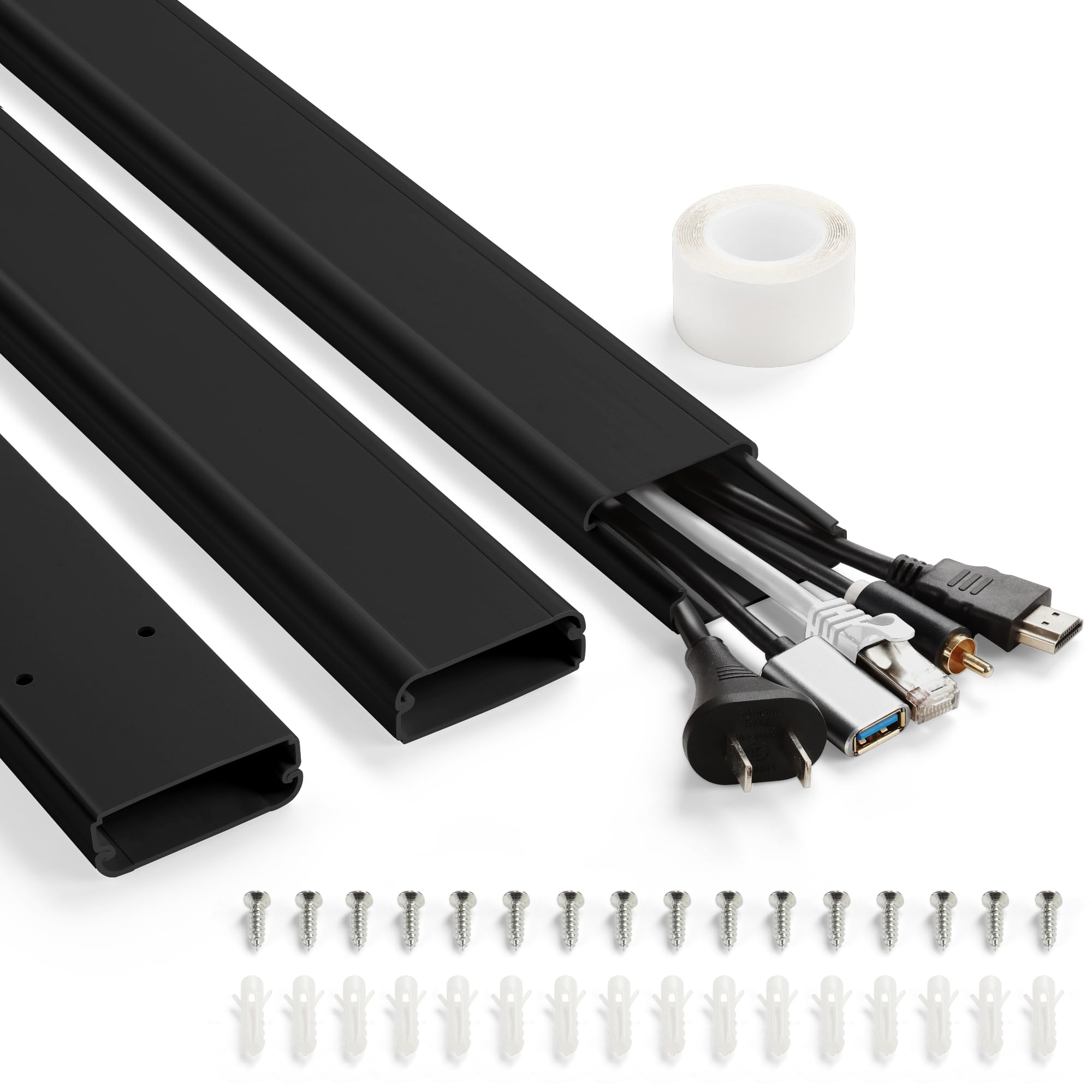 47In Tv Cord Hider, Yclyc Cord Hider For Wall Mount Tv, Large Cable Hider, Paintable Wire Covers For Cords, Cable Management Cor