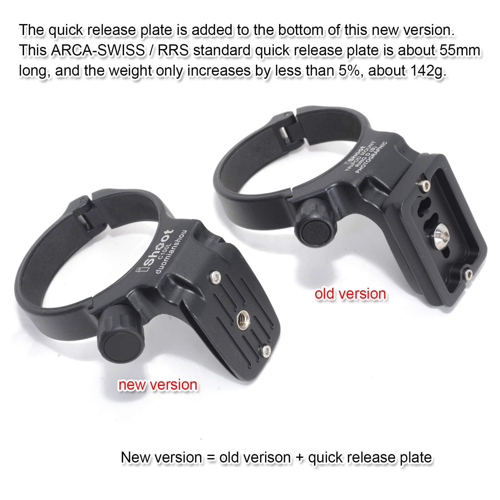 Ishoot Cnc Machined Diameter 68Mm Tripod Mount Ring Lens Collar For Canon Ef 100Mm F/2.8L Macro Is Usm Lens, Built In 55Mm Quick