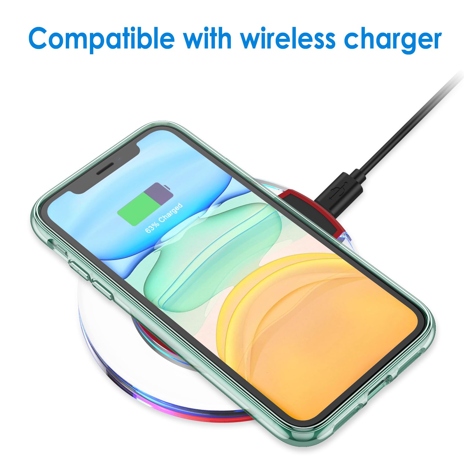 Jetech Case For Iphone 11 6.1-Inch, Non-Yellowing Shockproof Phone Bumper Cover, Anti-Scratch Clear Back (Midnight Green)