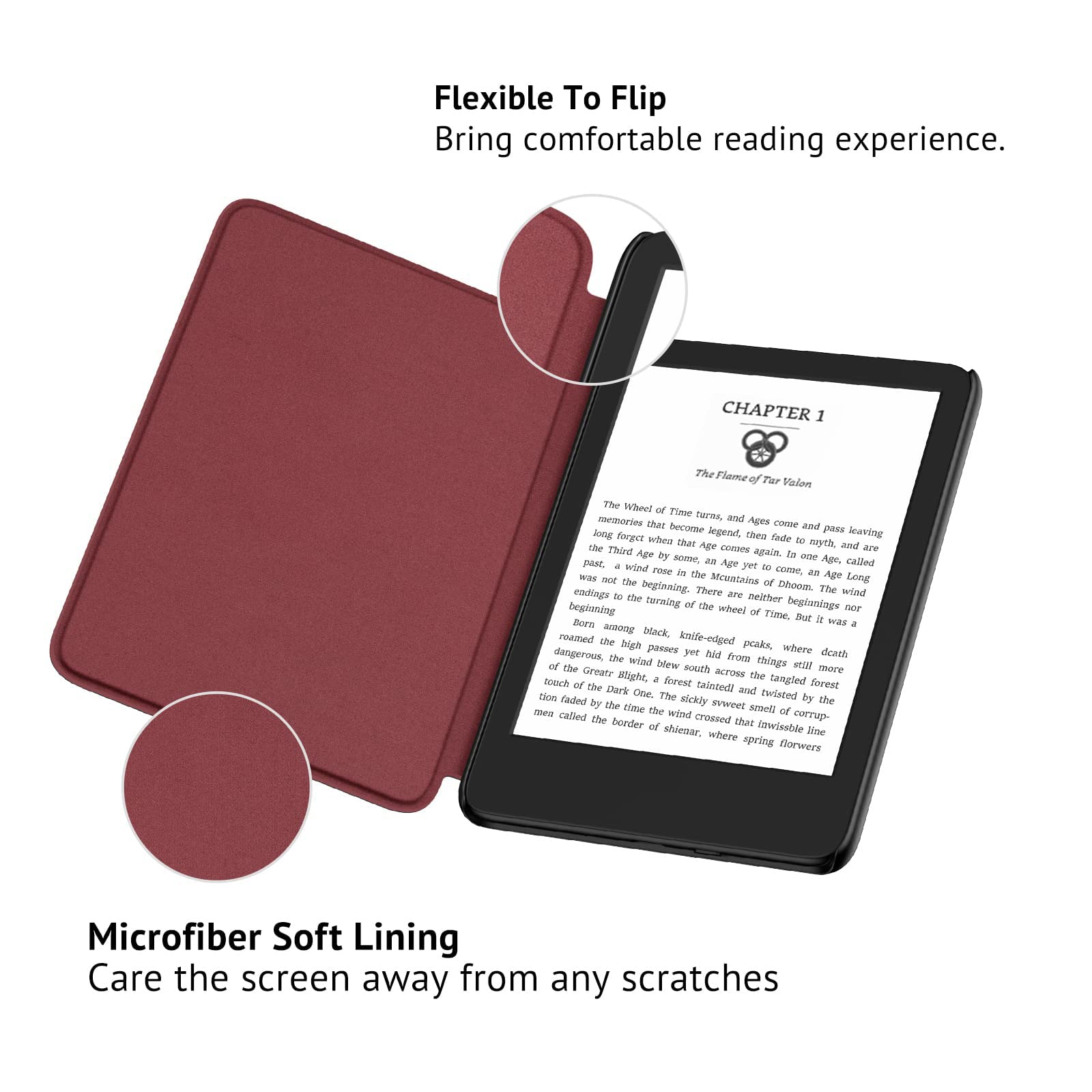 Ayotu Fabric Case For 6'' All New Kindle 11Th Generation 2022 Release (C2V2L3)   With Auto Wake/Sleep   Support Back Cover Adsor