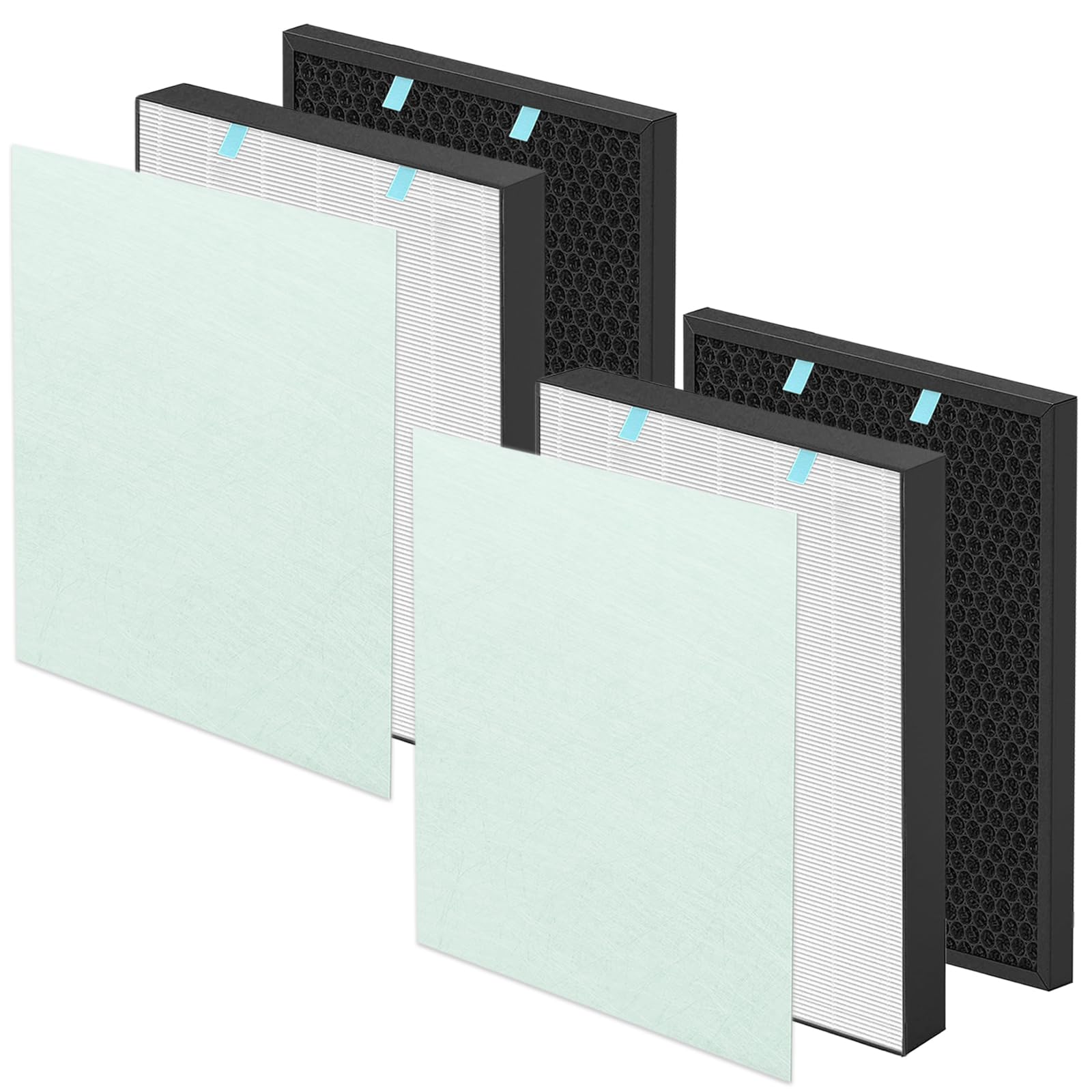 2 Sets Replacement Air400 Filter For Bissell Air400 Air Purifier, Hepa Activated Carbon Pack 3365, Include 2521 True Hepa Filter