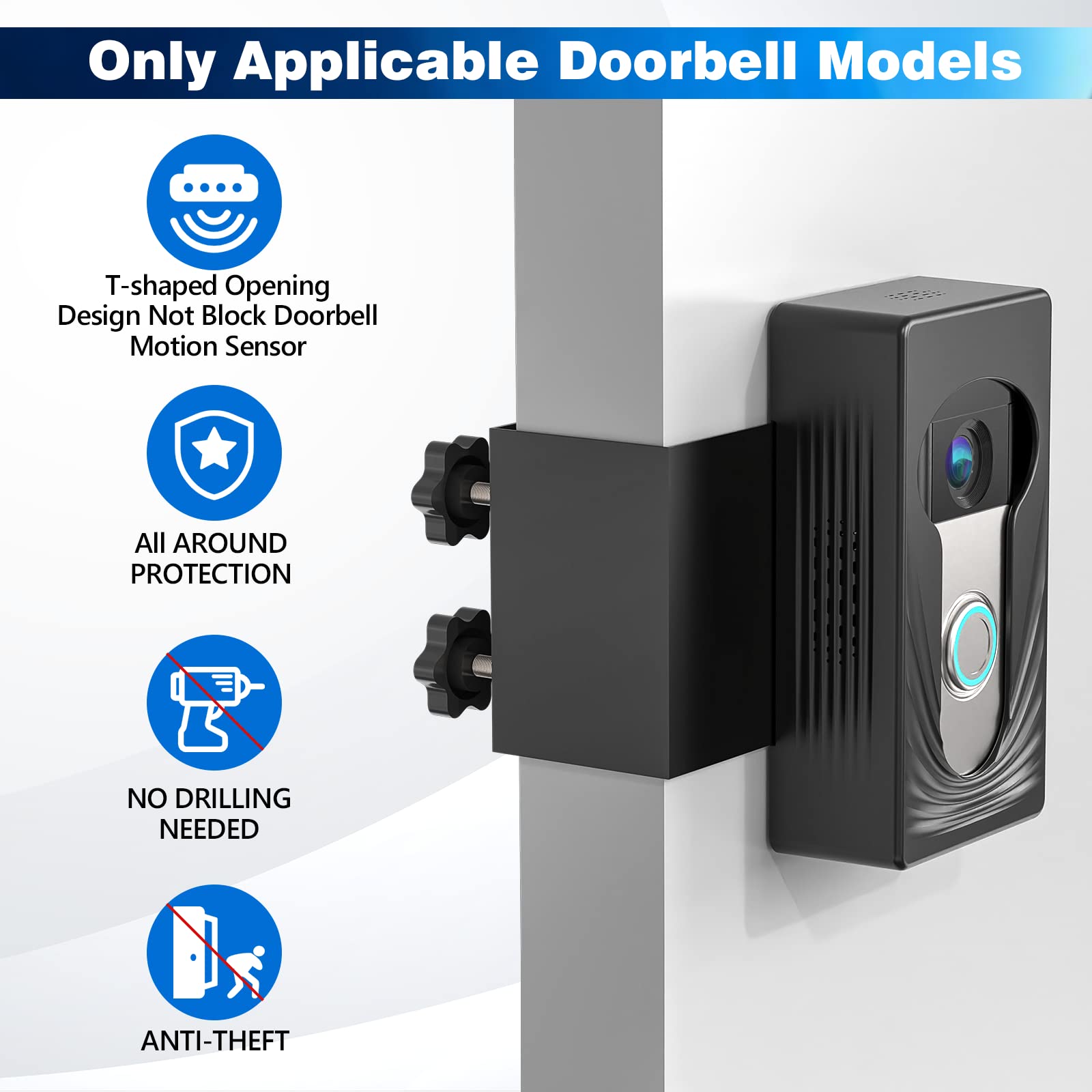 Trushome Doorbell Mount For Ring/Blink/Arlo/Eufy Wireless Video Doorbell, Compatible With Ring Doorbell 4/3/3Plus/2/1/2020, No D