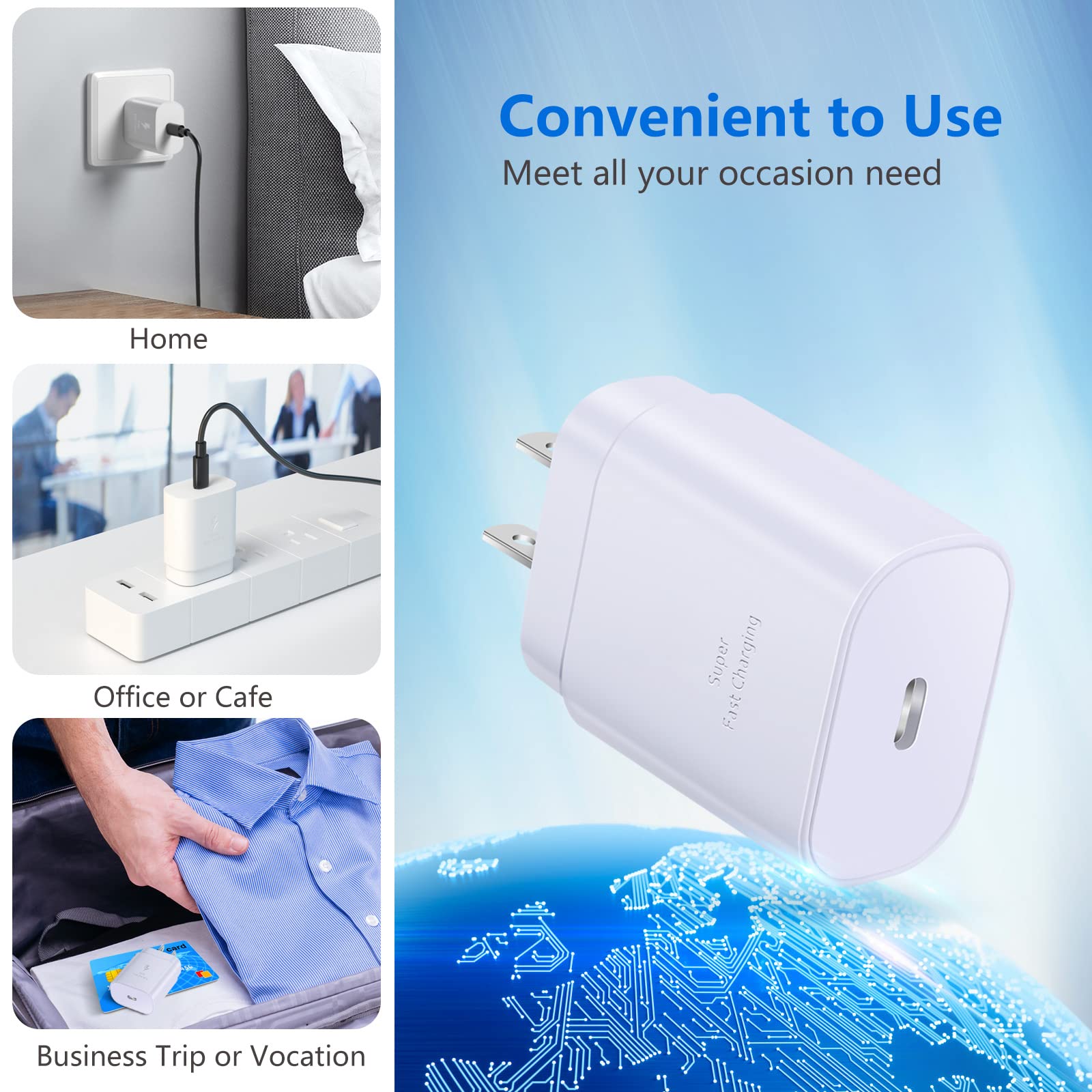 Usb C Charger Block, Costyle 25W Super Fast Charger Type C Charging Block Compatible Iphone 15/14/13 Pro/12 Mini/11 Pro Max/Xs/X