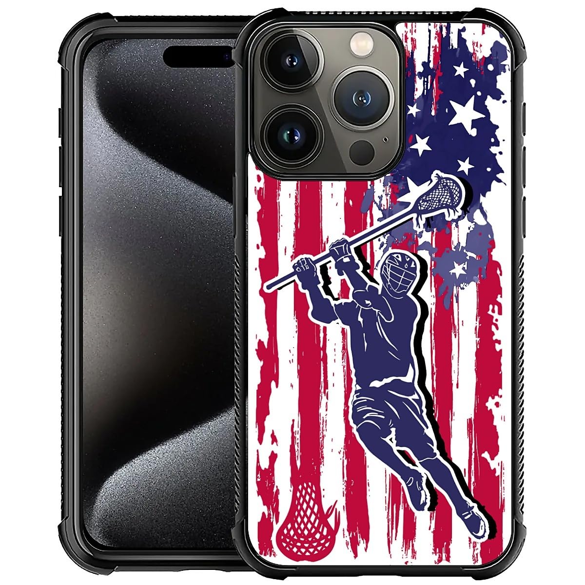 Deaorew for iPhone 16 Pro Max Case | Classic Slim Cover Design | Lacrosse American Flag