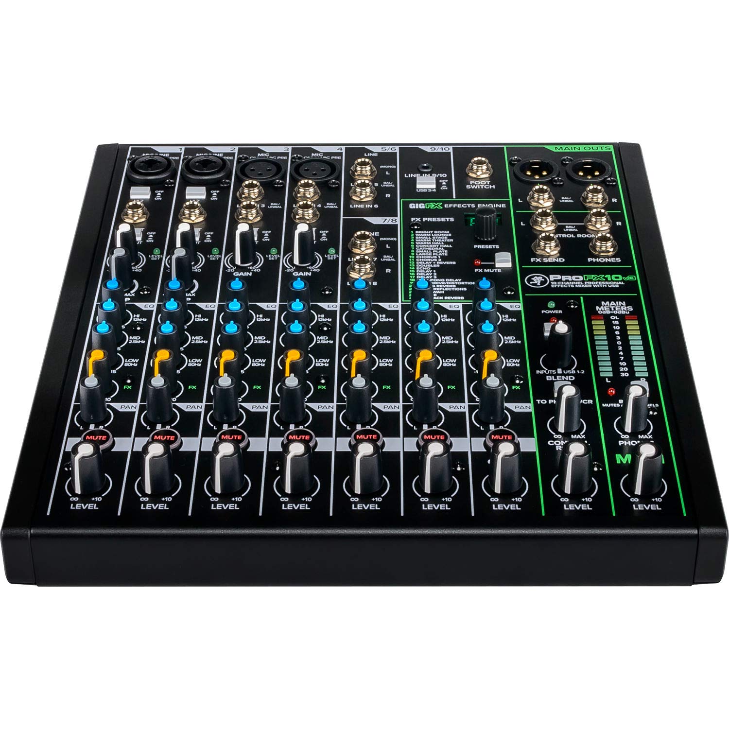 Mackie Profx10V3 10-Channel Professional Analog Mixer With Usb, Onyx Mic Preamps And Gigfx Effects Engine