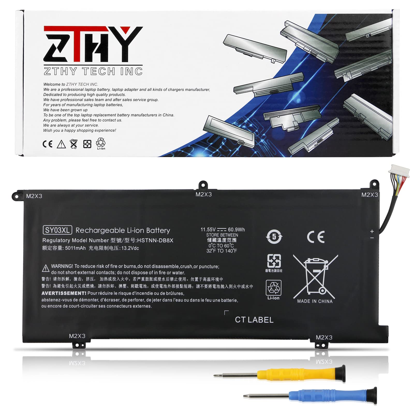 Zthy Sy03Xl Laptop Battery Replacement For Hp Chromebook X360 14 G1 14 Da 14 Da0011Dx 14 Da0021Nr 14 Da0500Nd Chromebook 15 De 1