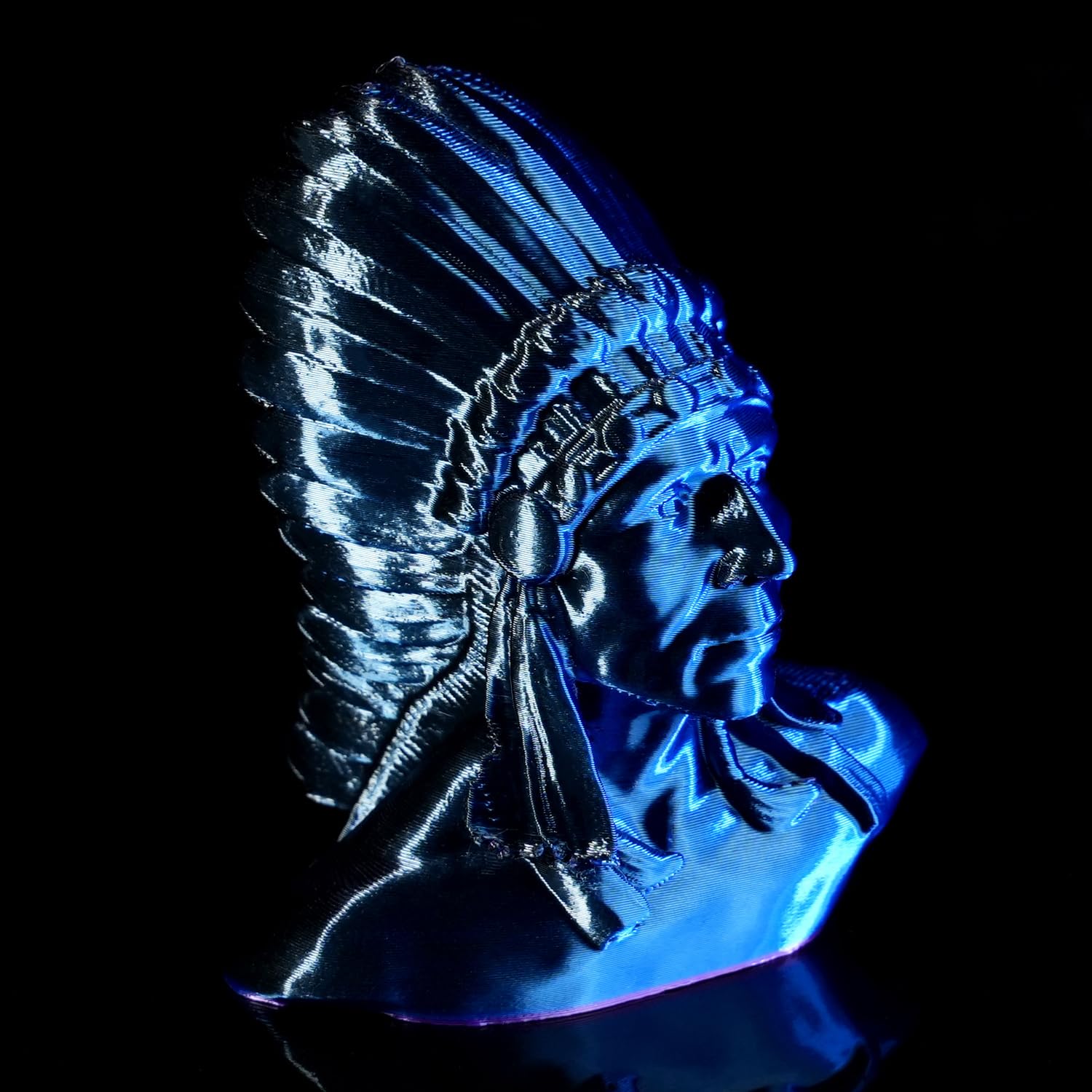 Gratkit Silk Tri-Color Pla Filament,Coextrusion Pla Filament 1.75Mm, +/-0.03Mm, 1Kg/Roll, Silk Pla Blue & Purple & Black