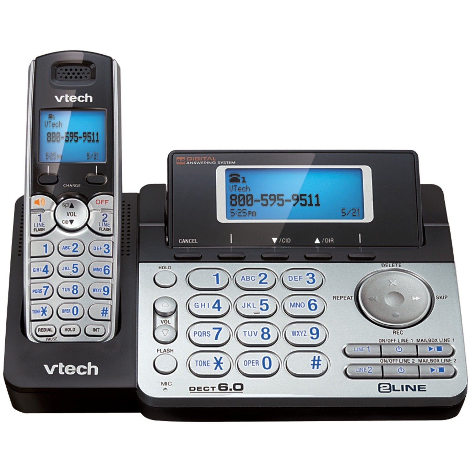 Vtech DS6151 - Two-Line Expandable Cordless Phone with Answering System