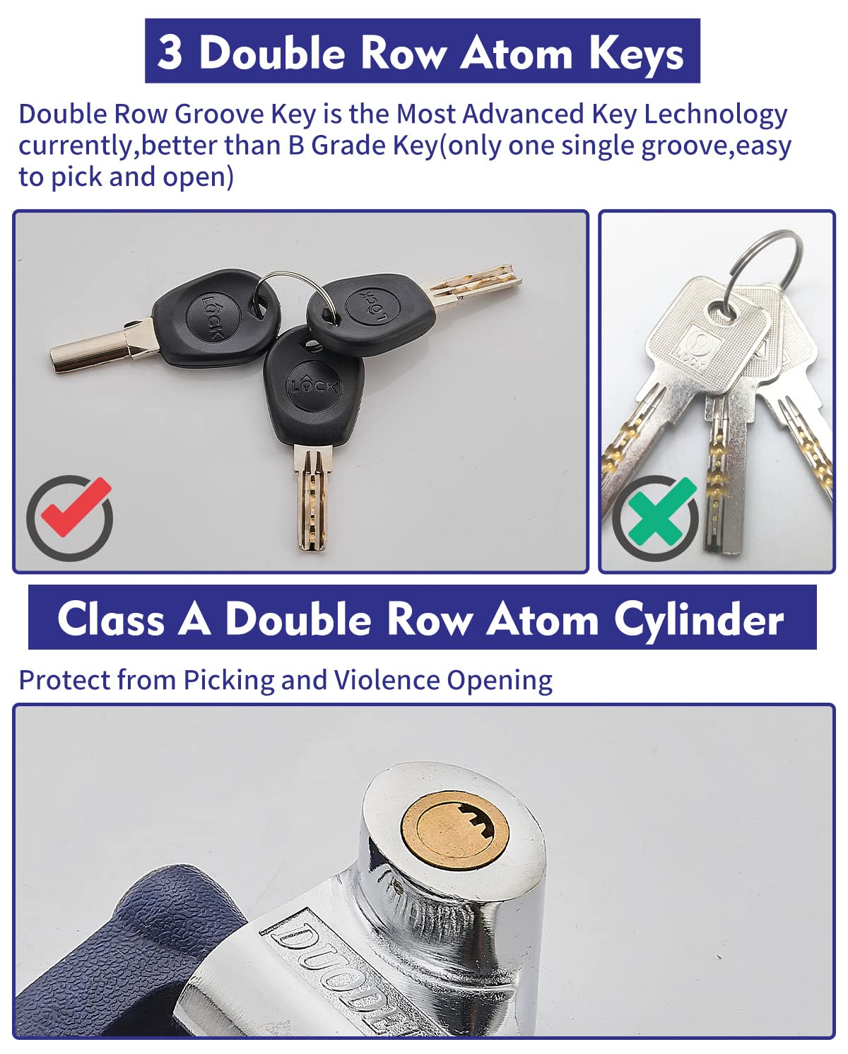 Steering Wheel Lock Anti Theft Car Device, Steering Wheel Pedal Brake Lock Retractable Double Hook Car Security Products Univers