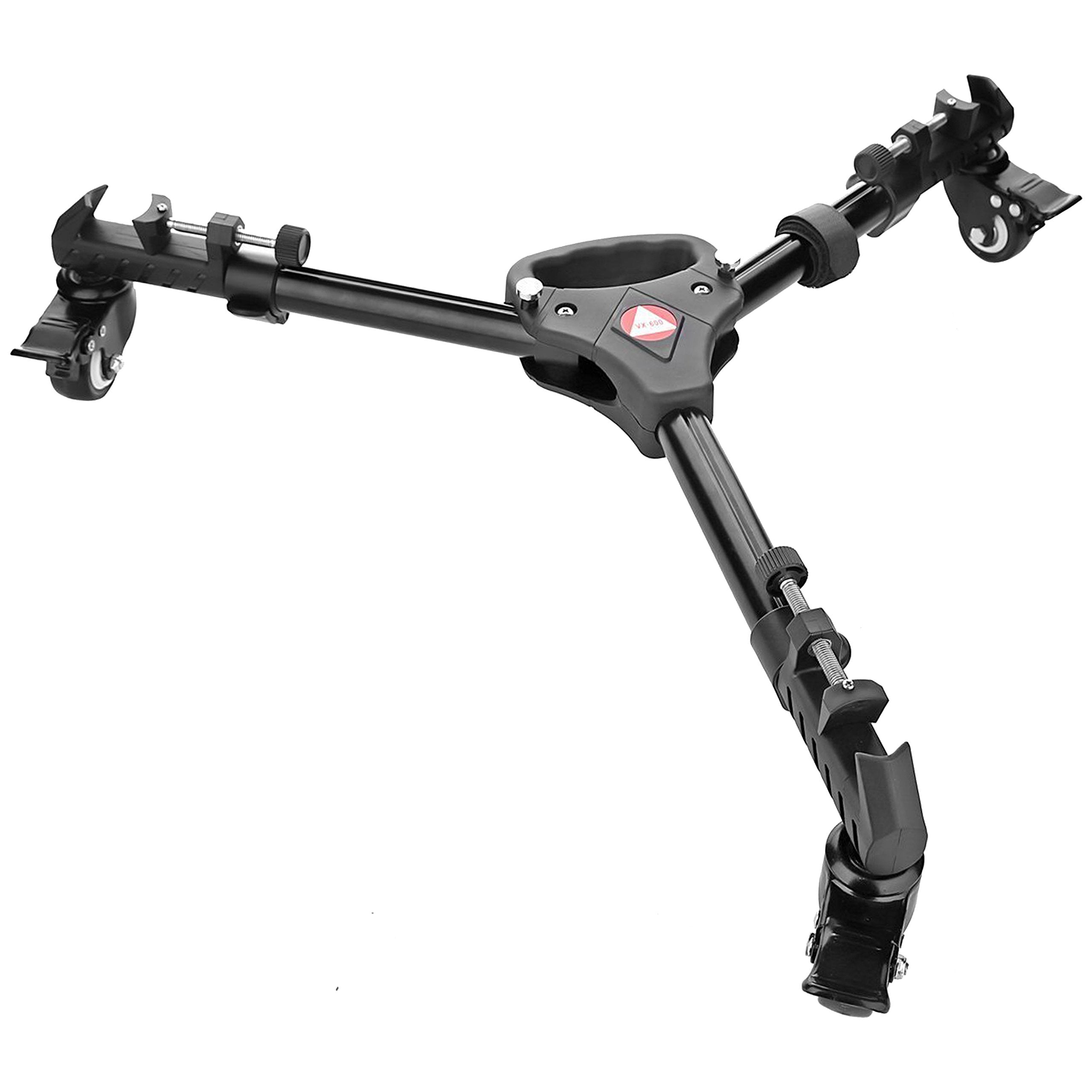 Yaeccc Kingjoy Vx 600 Photography Heavy Duty Tripod Dolly Wheels Adjustable Leg Mounts Compatible With Canon Nikon Sony Dslr Camera Camcorder Photo Video