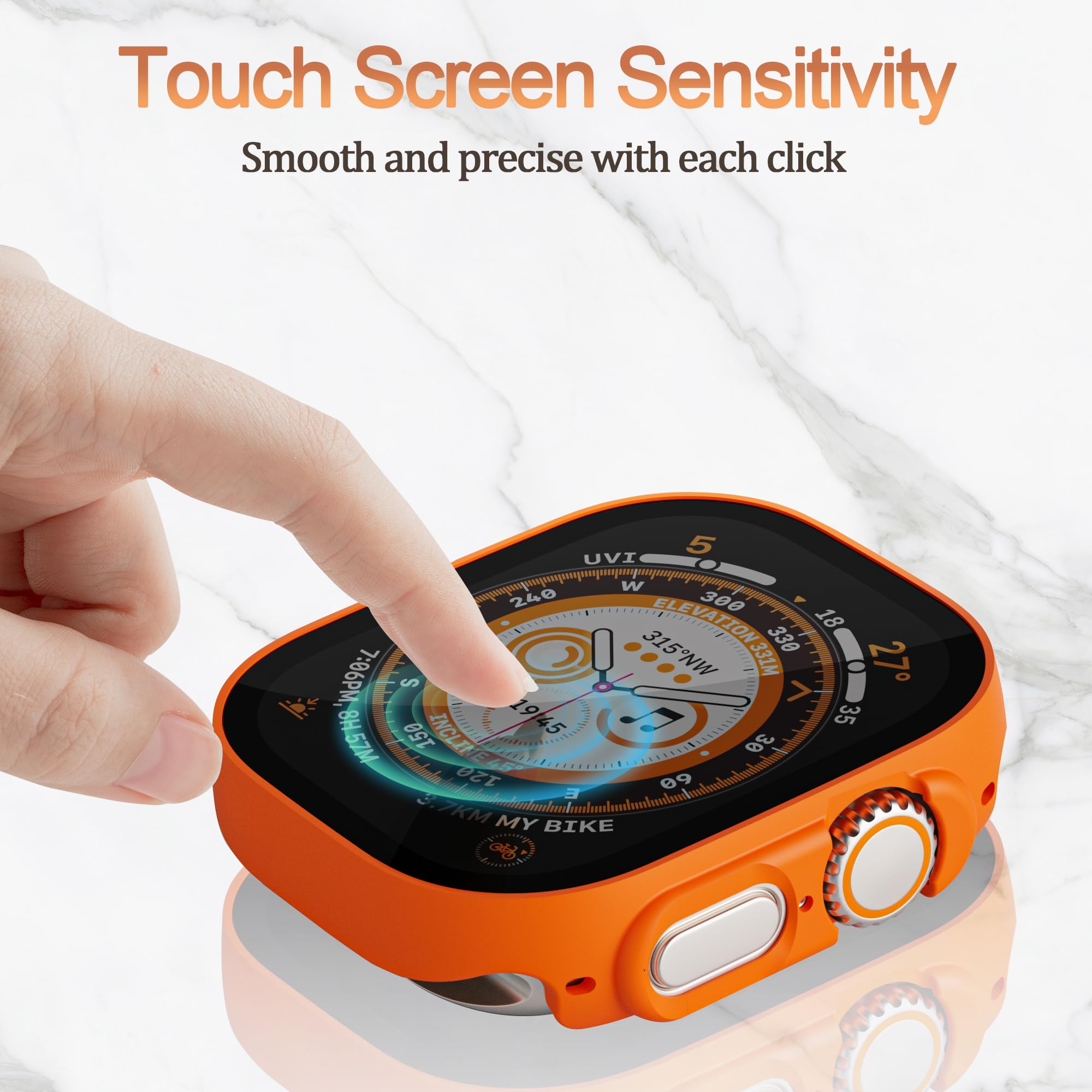 Tsogia Bumper Case For Apple Watch Ultra With Built-In Screen Protector, [2 Pack] Hard Pc Case Compatible With 49Mm Apple Watch,