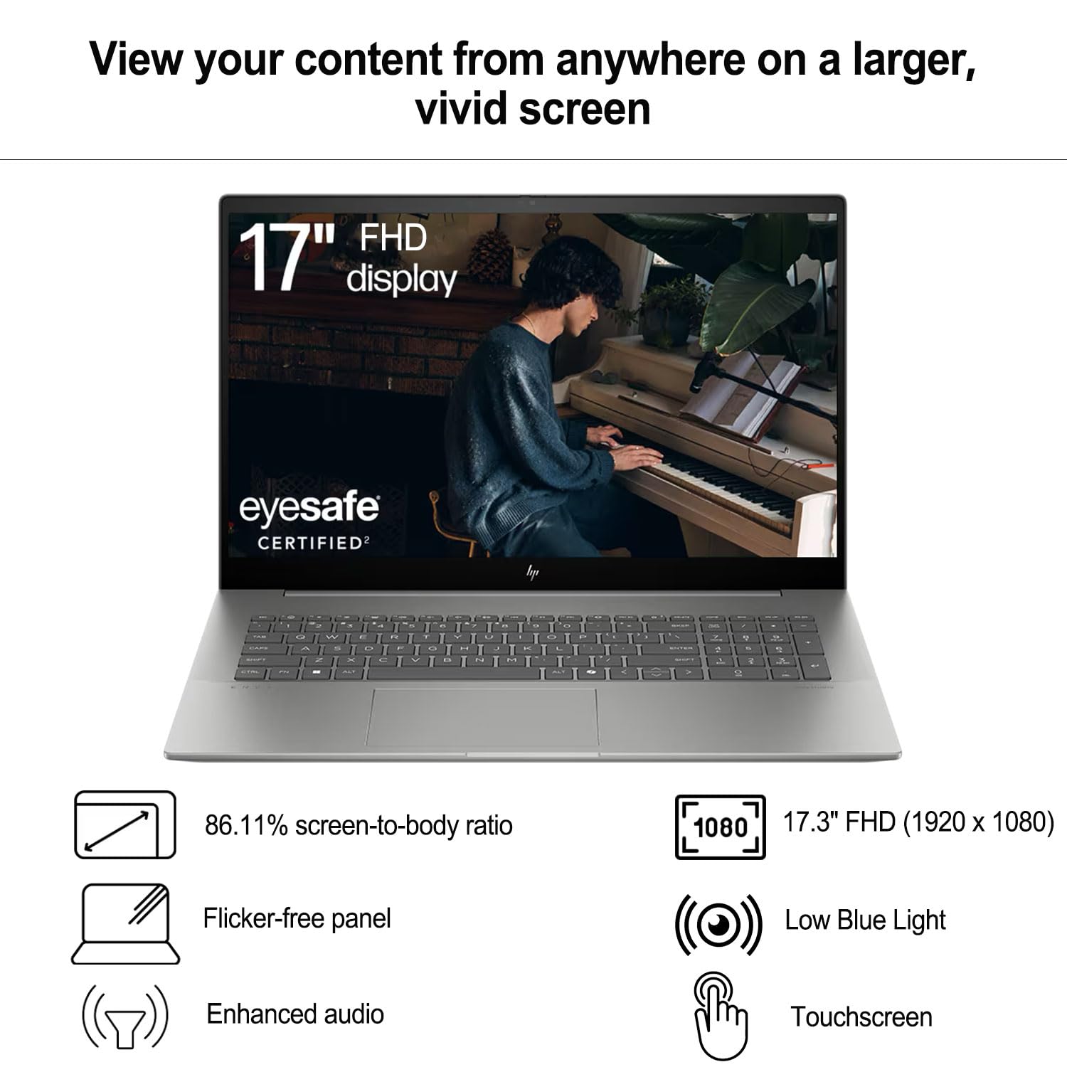 Hp Envy Laptop, 17.3'' Fhd Touchscreen, Intel Core Ultra 7 155U, Nvidia Geforce Rtx 3050, 32Gb Ddr5 Ram, 1Tb Ssd, Hdmi, Thunderb