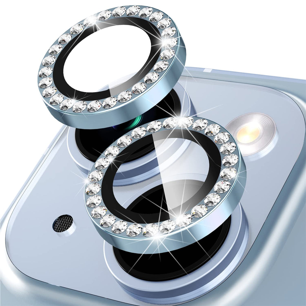 Suoman For Iphone 14 6.1 Inch / 14 Plus 6.7 Inch Camera Lens Protector, Set With Diamonds Bling Camera Cover Tempered Glass For