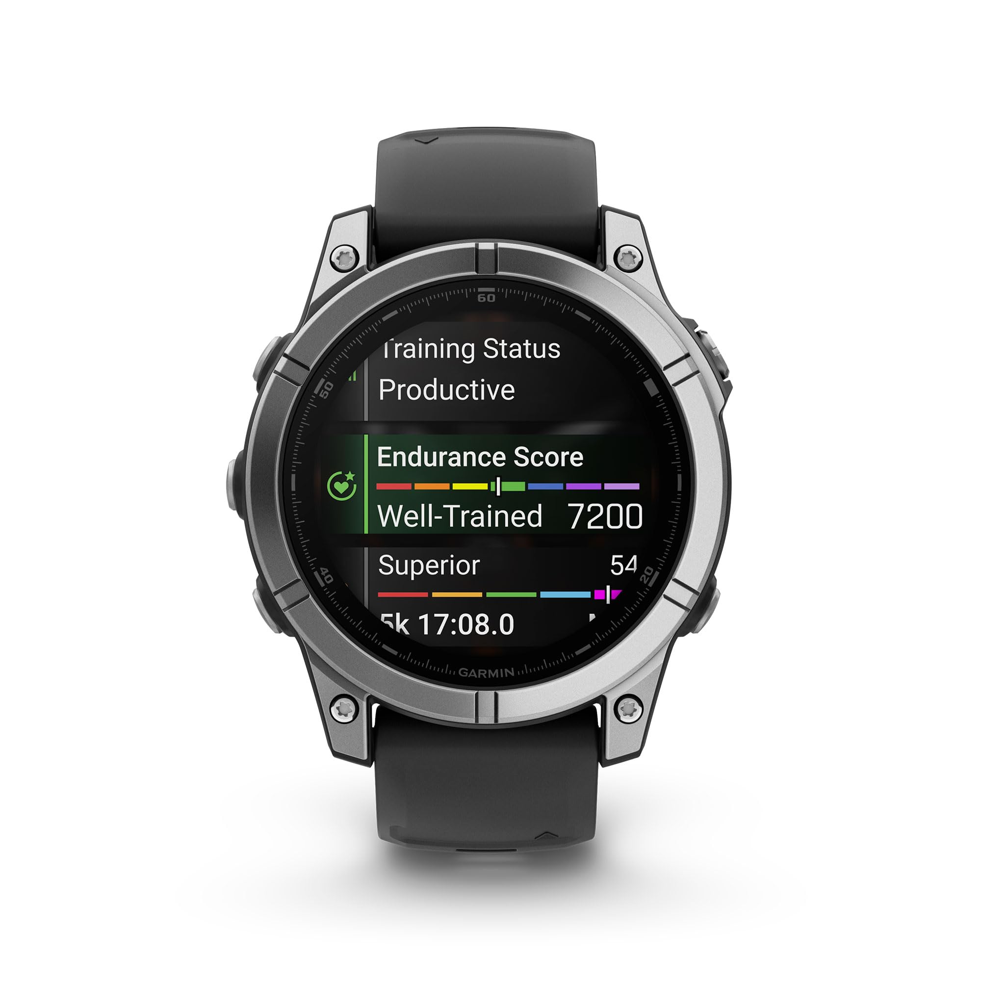 Garmin Fenix E - 47 Mm, Amoled, Premium Multisport Gps Smartwatch, Long-Lasting Battery Life, Stainless Steel With Black Band