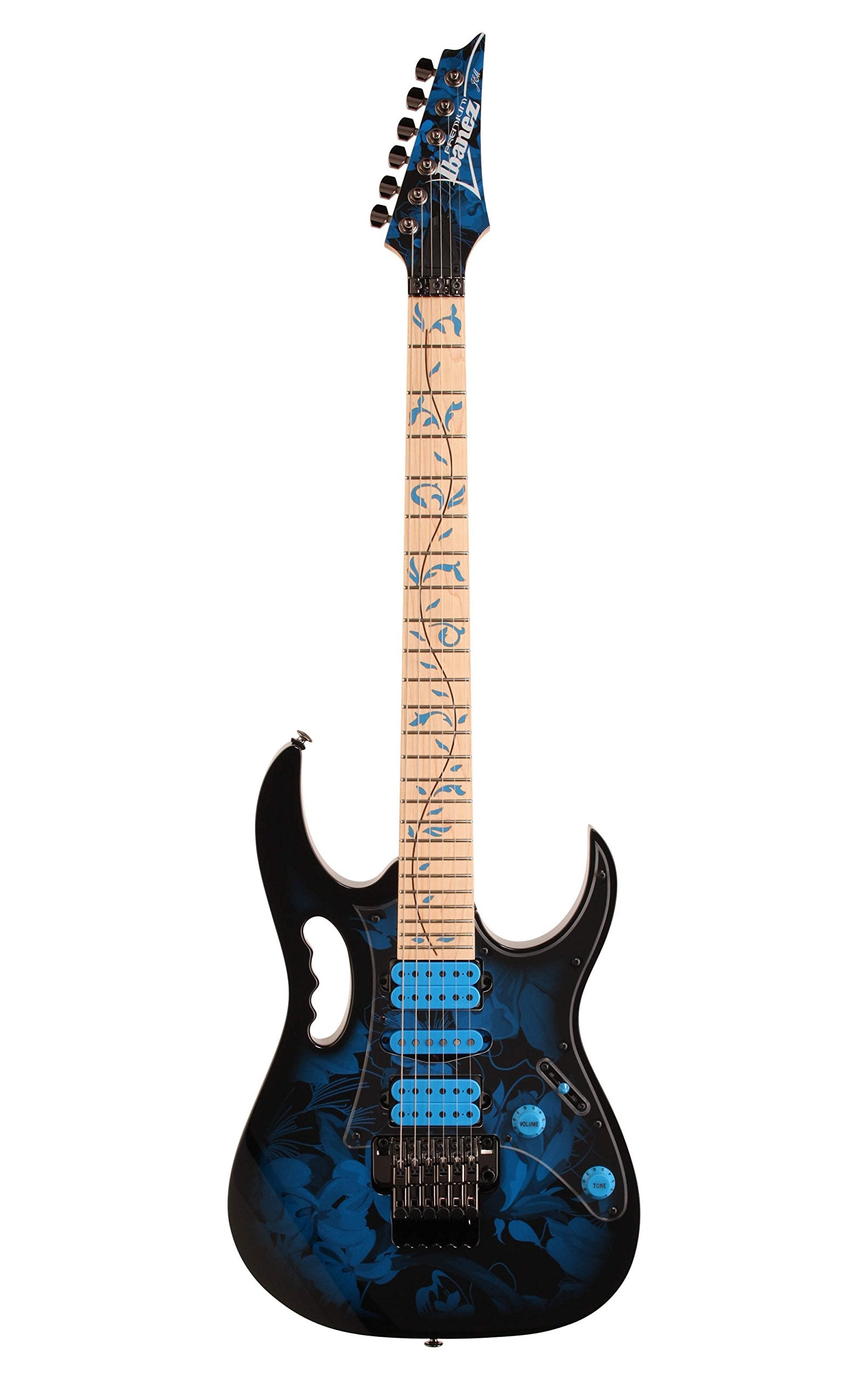 Ibanez Jem77P Steve Vai Signature Jem Premium Series Electric Guitar Blue Floral Pattern