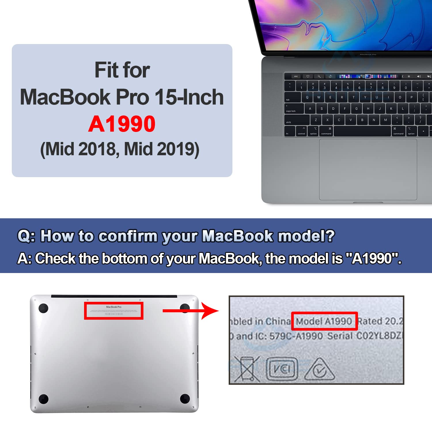 Antiee A1953 A1990 Battery Replacement For Macbook Pro 15'' Mid 2018 2019 Emc 3215 Emc 3359 Touch Bar Mv902Ll/A Mv912Ll/A Mv922L