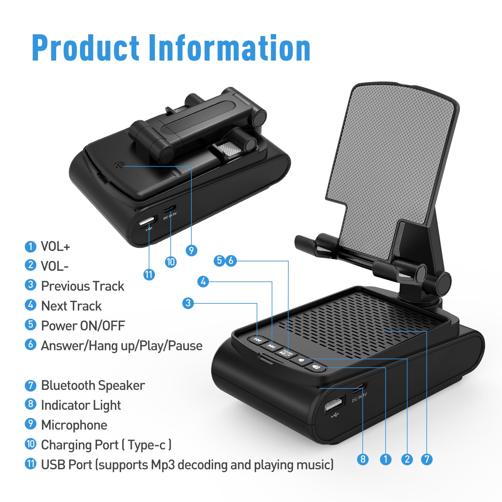 Birthday Gifts For Men, Cell Phone Stand With Wireless Bluetooth Speaker, Men Gifts For Dad Him Husband Boyfriend, Cool Gadgets