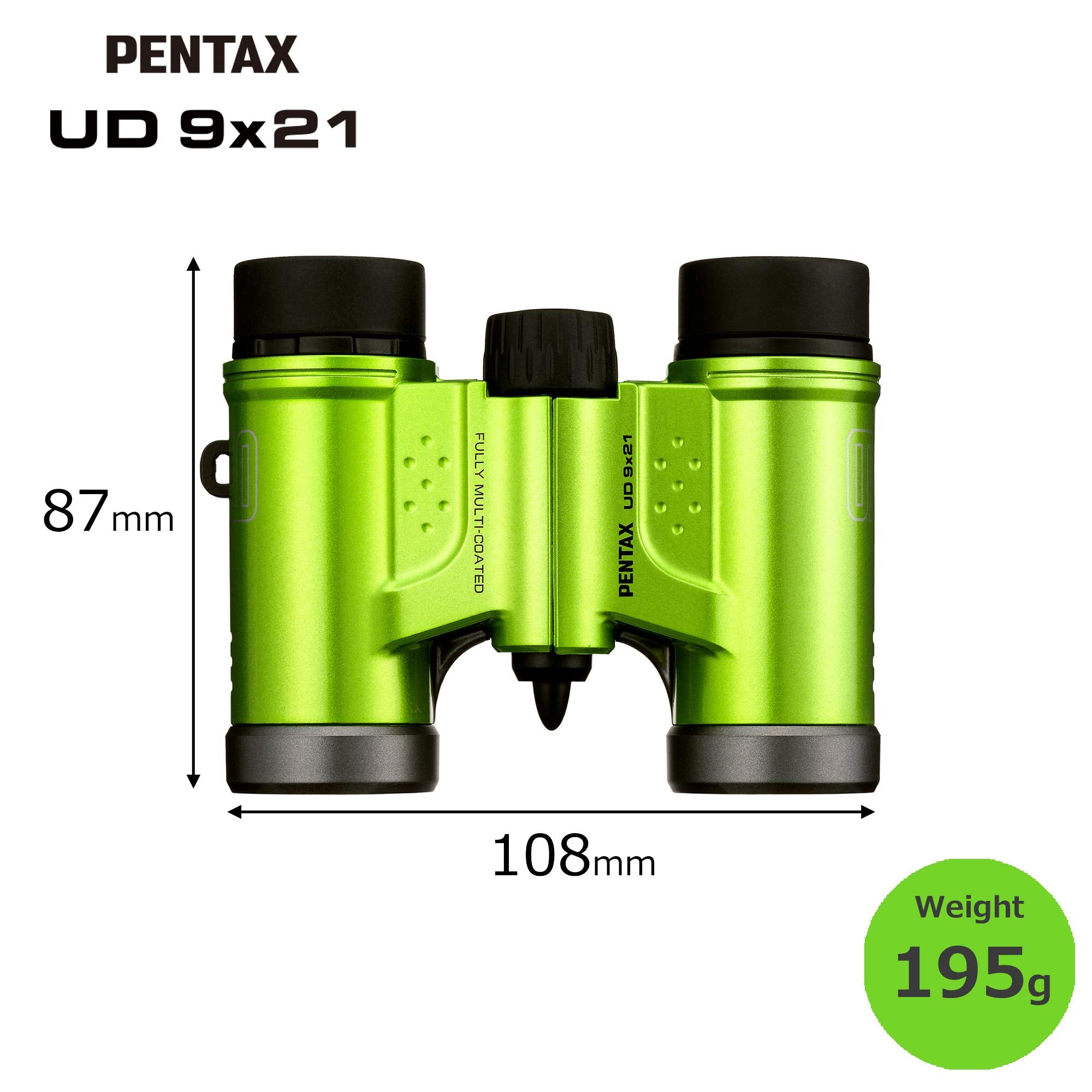 Pentax Binoculars Ud 9X21 Green. A Bright, Clear Field Of View, A Compact, Lightweight Body With Roof Prism, Fully Multi Coated