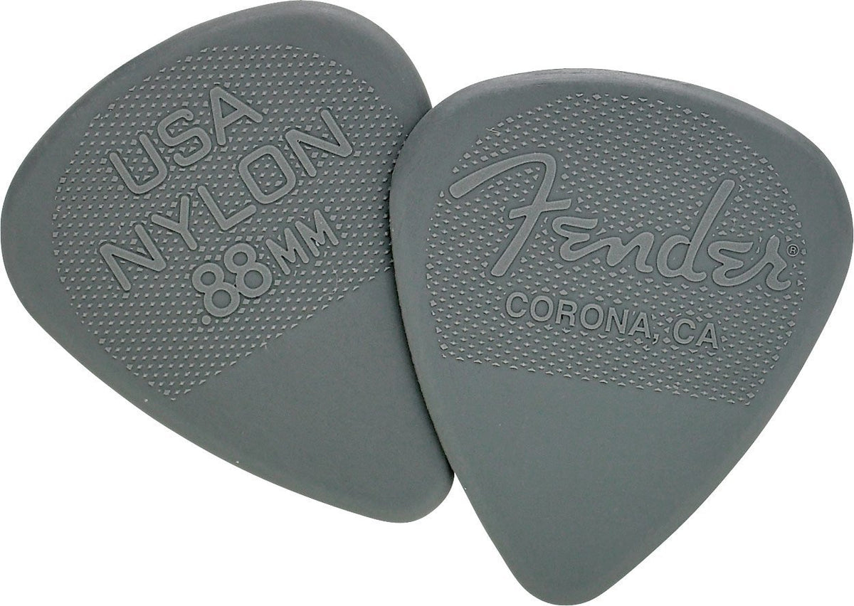 Fender Nylon Guitar Picks 351 Shape, Gray, 0.88Mm, 12 Pack