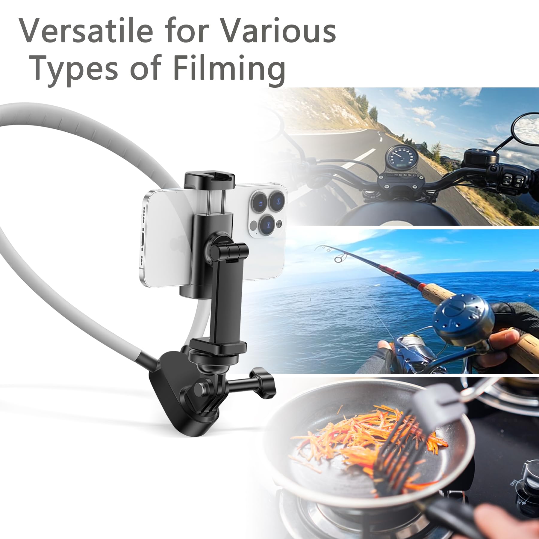 Neck Phone Holder, Hands Free Magnetic Neck-Mounted Phone Holder With Remote Control, Adjustable Pov/Vlog Chest Phone Mount, Com