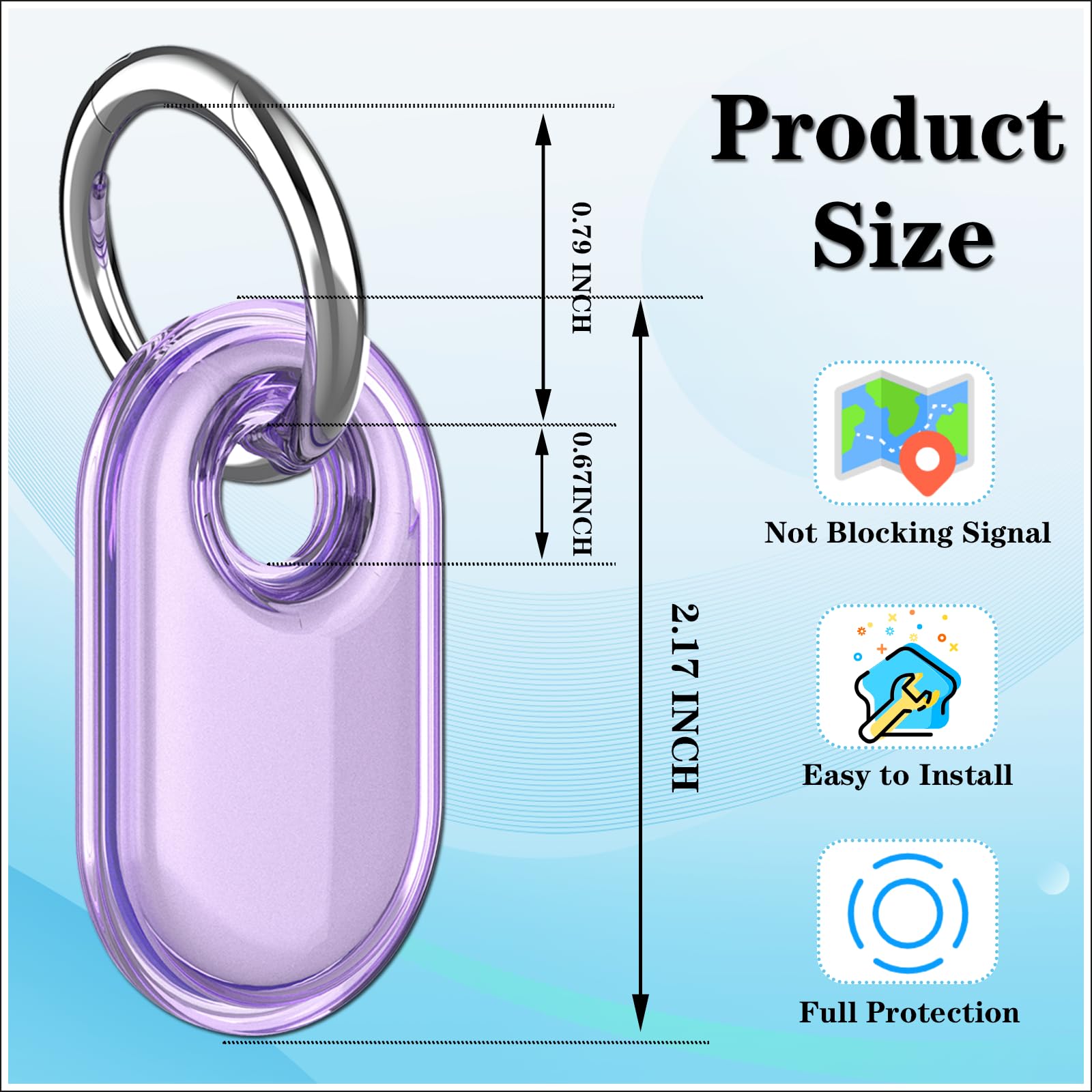 2 Pack Waterproof Compatible With Samsung Galaxy Smarttag2 Holder, Tpu Gps Tracker Protective Case For Samsung Tag 2 With Keycha