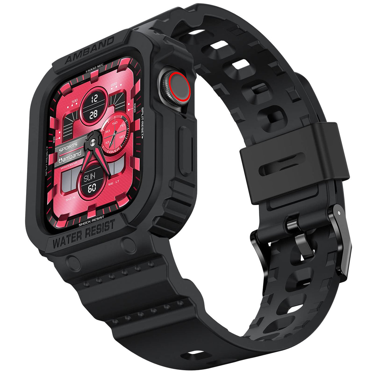 Amband Compatible For Apple Watch Band 41Mm 40Mm 38Mm With Bumper Case, Rugged Men Women Bands For Iwatch Se Se2Nd Series 9 8 7