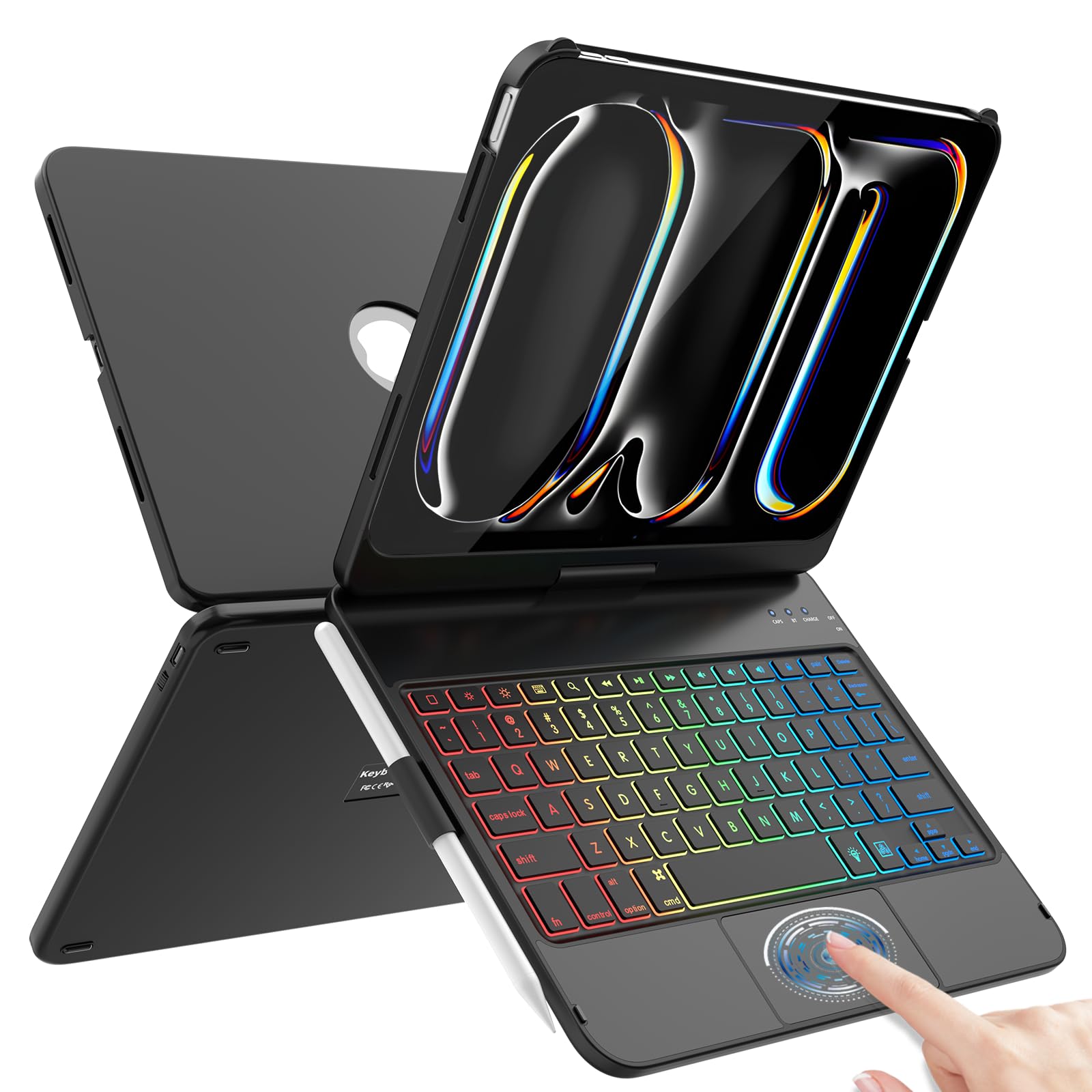 TaIYanG iPad Pro 11 inch case with Keyboard, Trackpad, 360 Rotatable