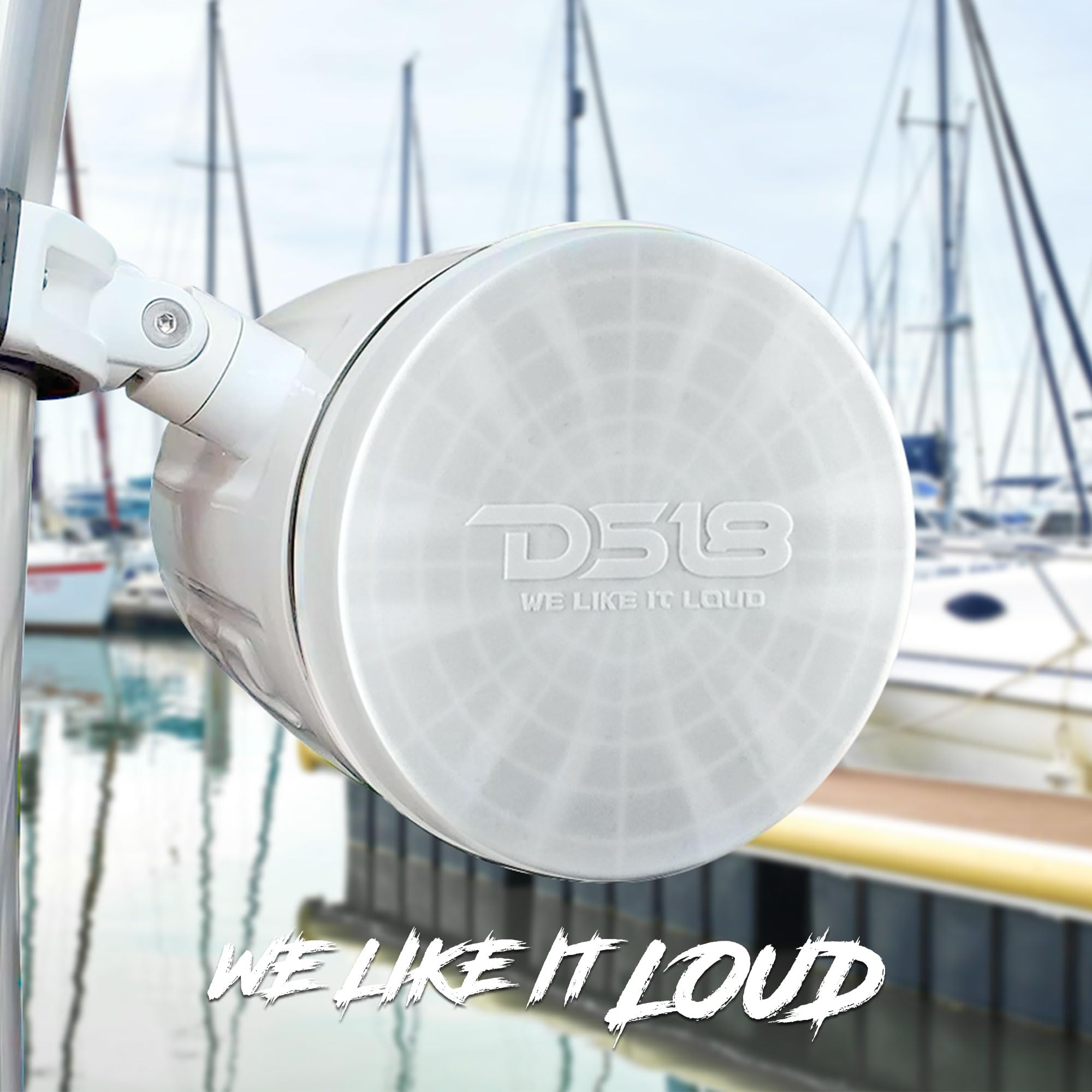 Ds18 Hydro Cs 8/Wh 8'' Silicone Marine Speaker Cover   Water, Dust And Uv Rays Protection   Compatible With Tower Speakers   Gre