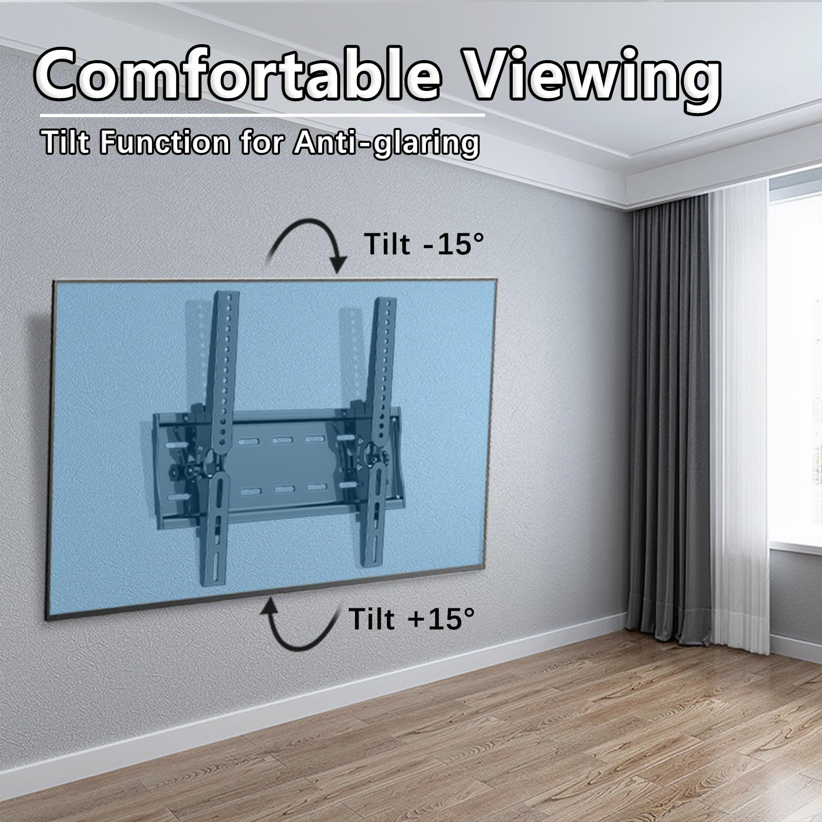 Jobzyp Tilting Tv Wall Mount For Most 26 63 Inch Flat Curved Screen Tvs & Monitors, Universal Tv Mount Max Vesa 400X400Mm, Holds