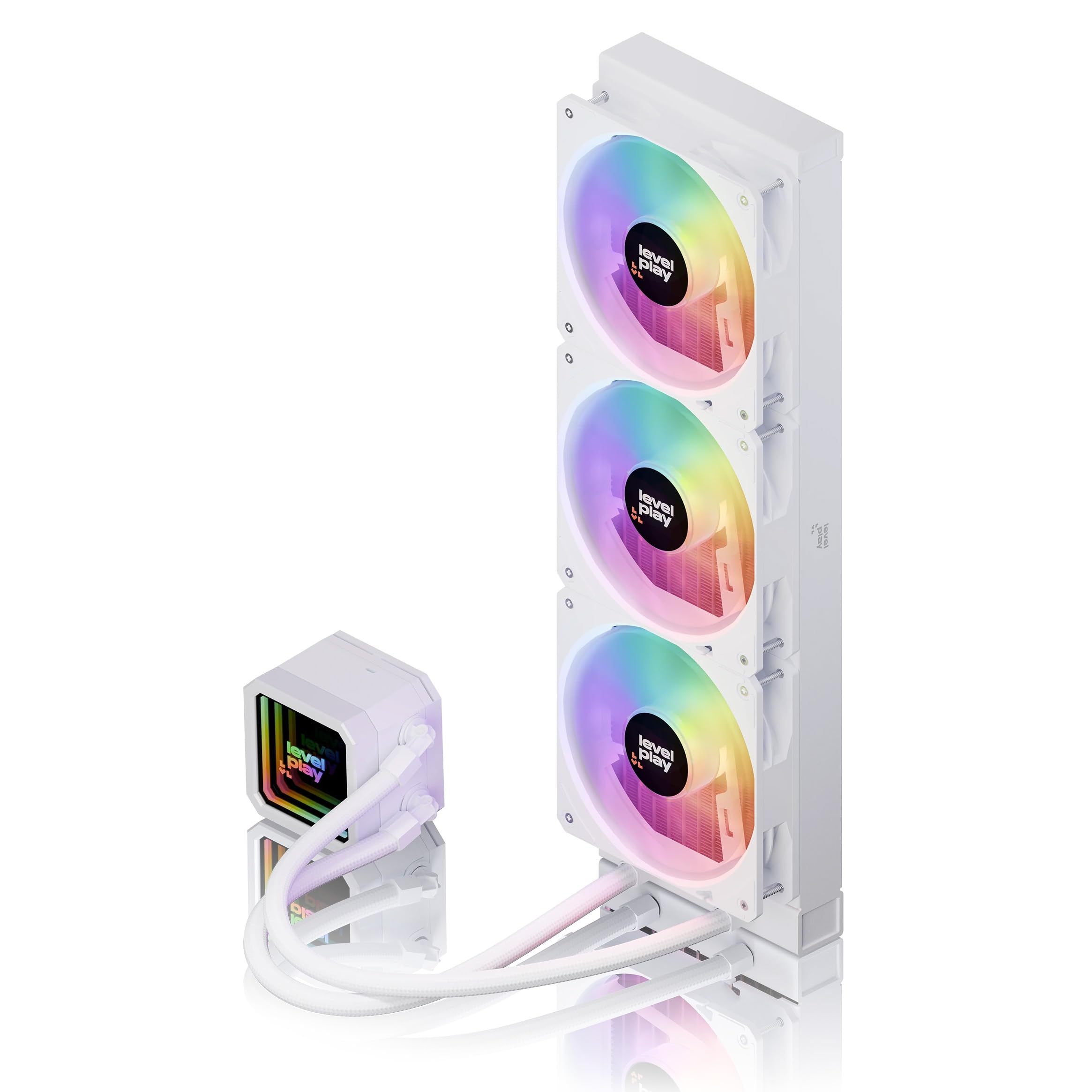 Levelplay Combat CL360 AIO Liquid Cooler - TDP 300W, ARGB Infinity Mirror Pump, 360mm Radiator Cooling, ARGB Gen 2 CF120 Fans, A