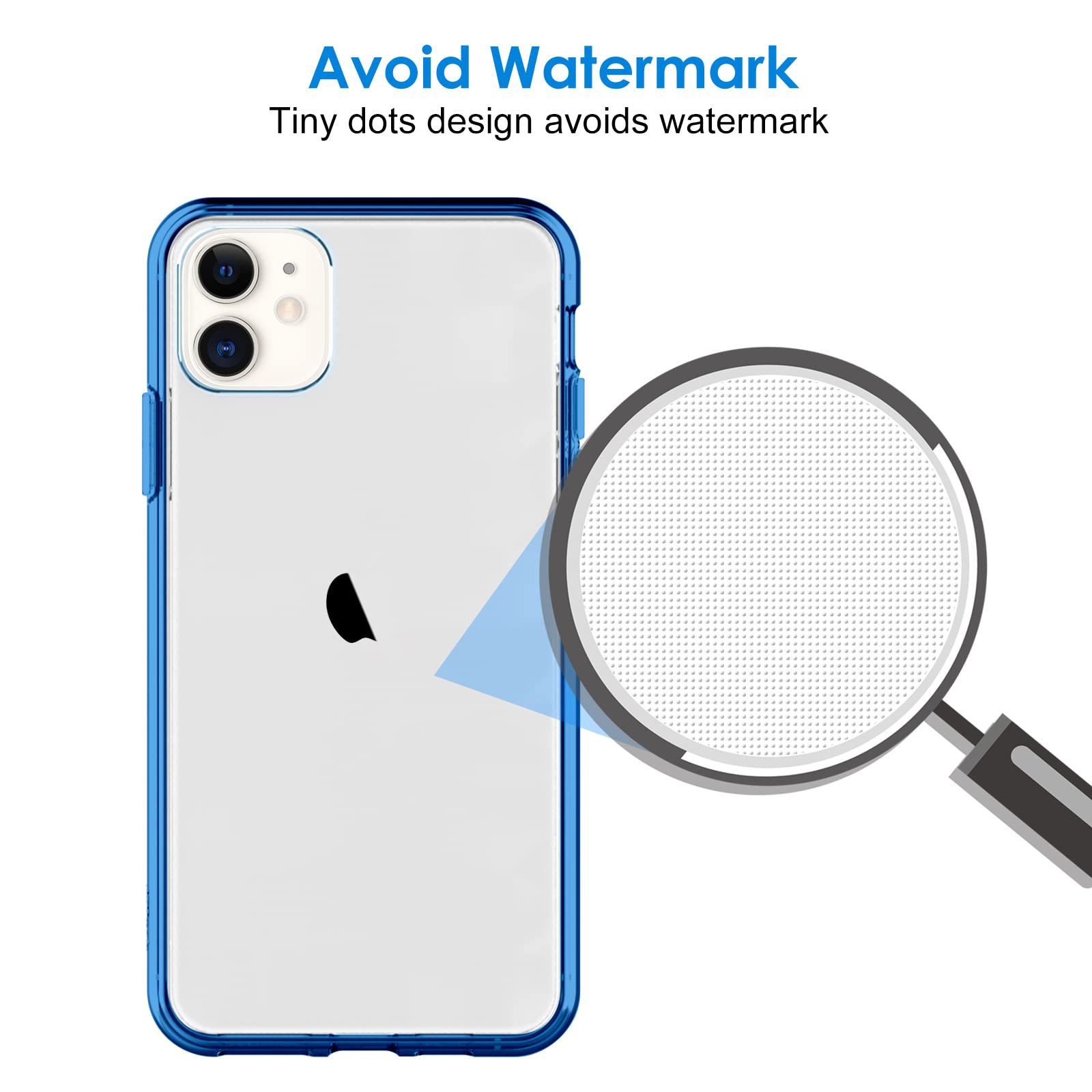 Jetech Case For Iphone 11 6.1 Inch, Non Yellowing Shockproof Phone Bumper Cover, Anti Scratch Clear Back (Blue)