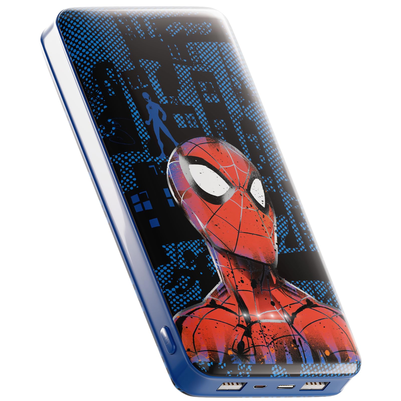 Marvel Spider-Man 10,000 MAH Power Bank- Portable Phone Charger Battery Pack w/USB Charging Ports- Spiderman Gifts for Men,Women