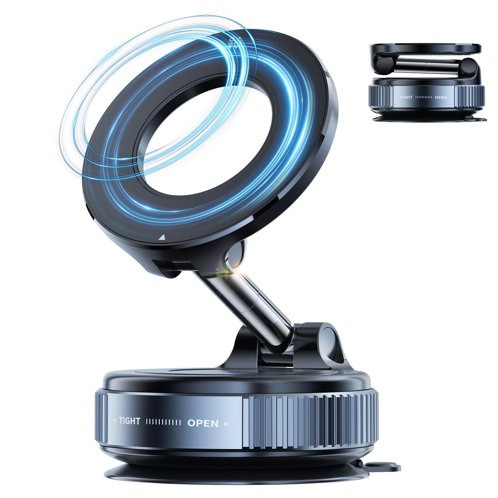 Dkgeveao Vacuum Magnetic Phone Holder For Car,Suction Cup Phone Mount,Foldable Vacuum Magnetic Phones Stand,Magnet Car Mount For